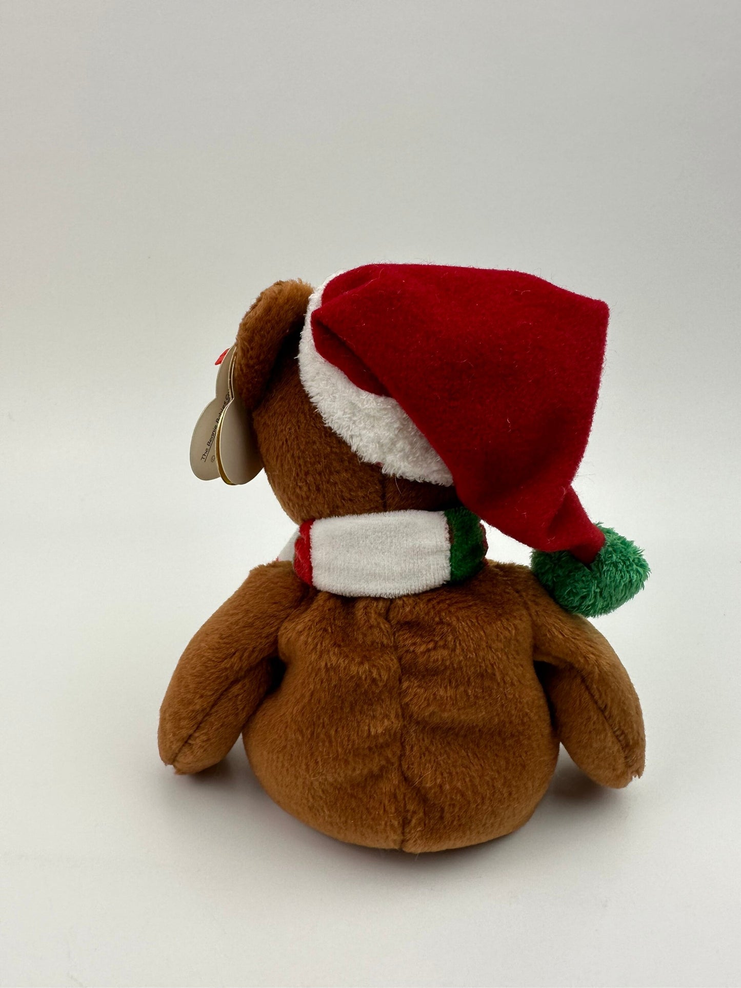 Ty Beanie Baby “Holiday Teddy” wearing hat and scarf (8.5 inch)