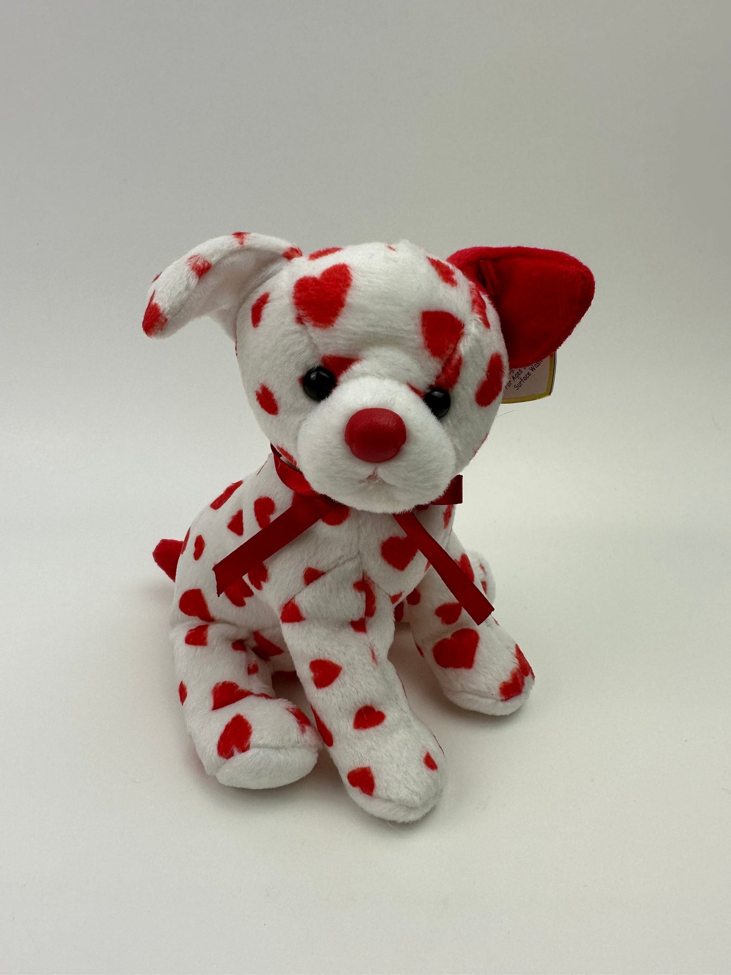 Ty Beanie Baby “Hearts” the White and Red Valentines Day Love Dog Covered in Hearts - Walgreen’s Exclusive *Rare! (6 inch)