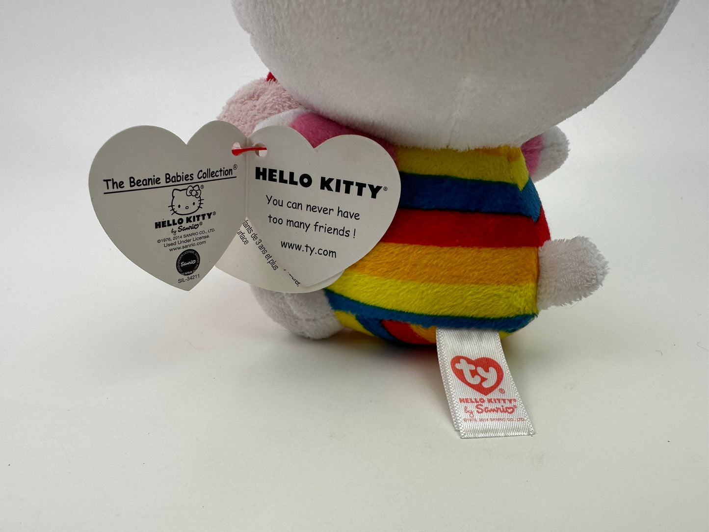 Ty Beanie Baby Vintage “Hello Kitty” the Striped Hello Kitty Plush with Cupcake (5.5 inch)