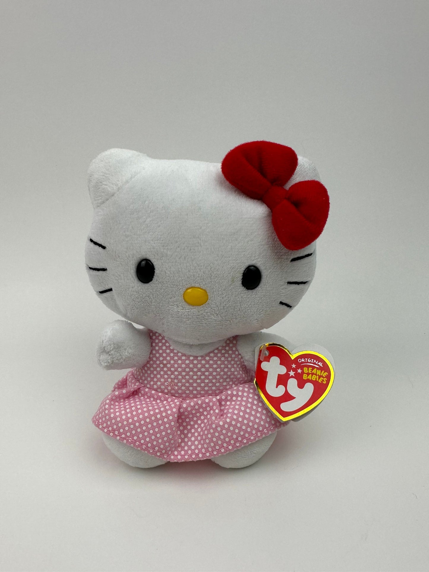 Ty Beanie Baby Vintage “Hello Kitty” the Hello Kitty Plush wearing Pink Dress (5.5 inch)