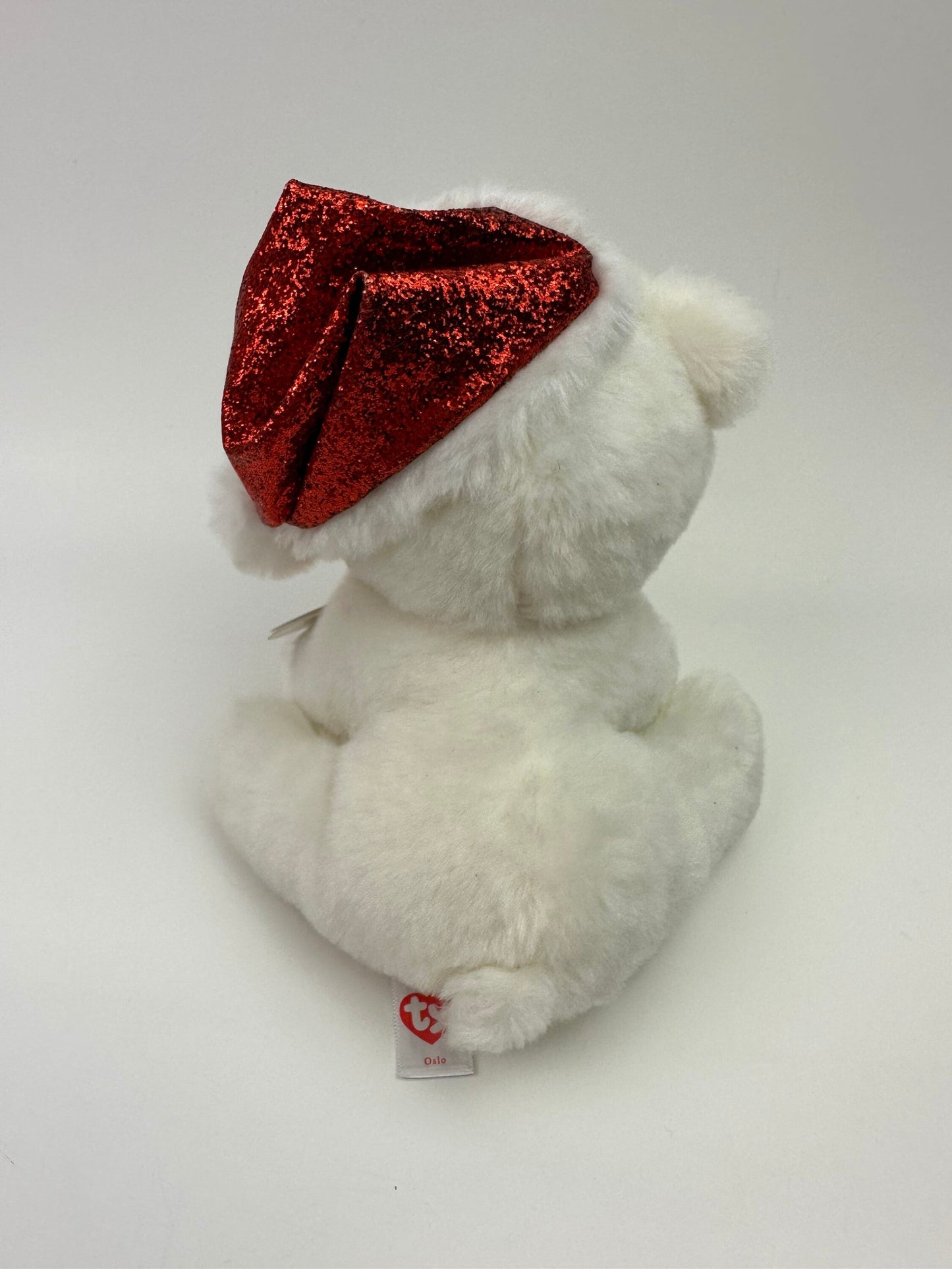 Ty Beanie Boo “Oslo” the Polar Bear Wearing Santa Hat (6 inch) Vintage Beanies