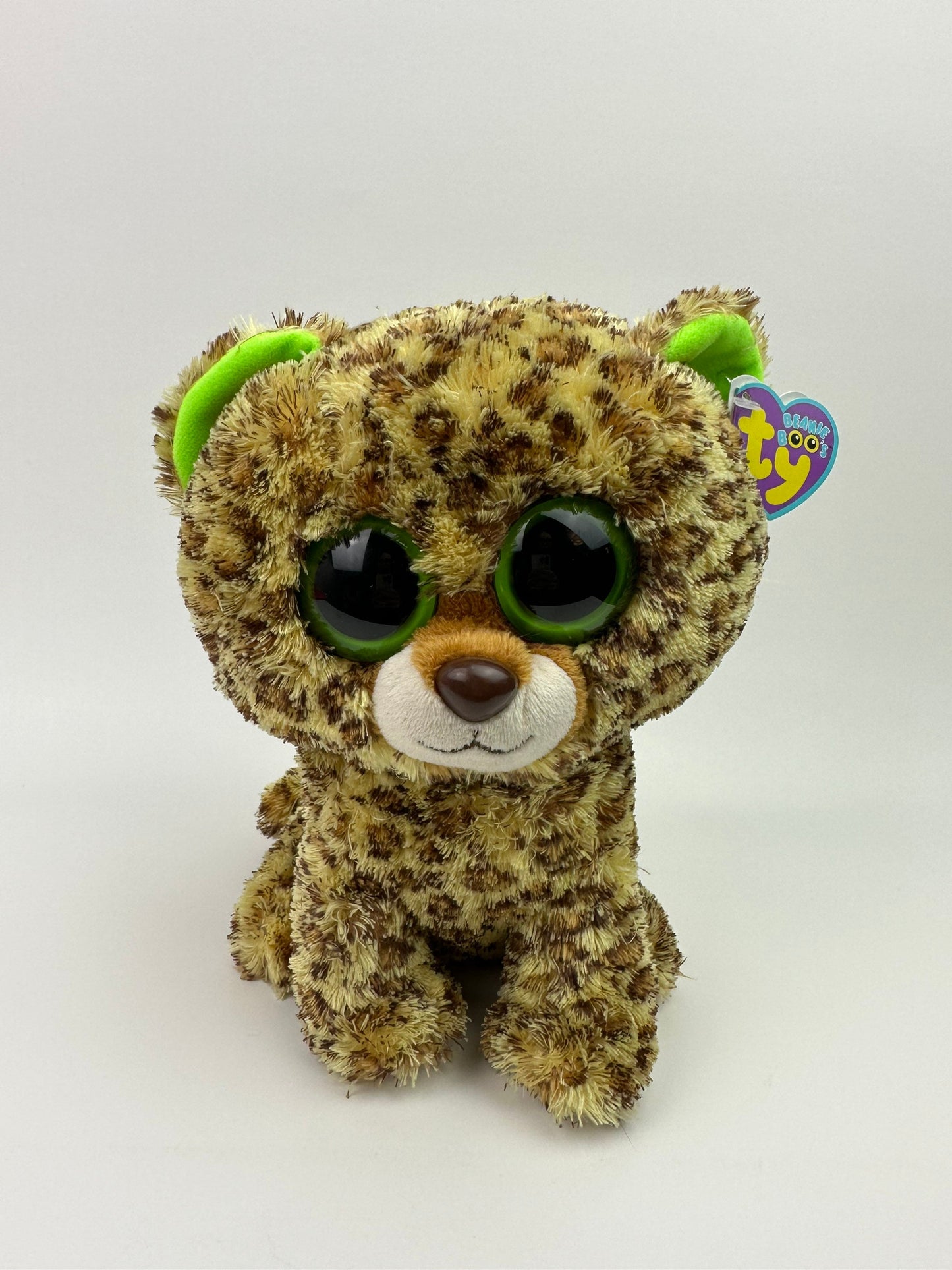 Ty Beanie Boo “Speckles” the Leopard, Original Purple Tag (9 inch)