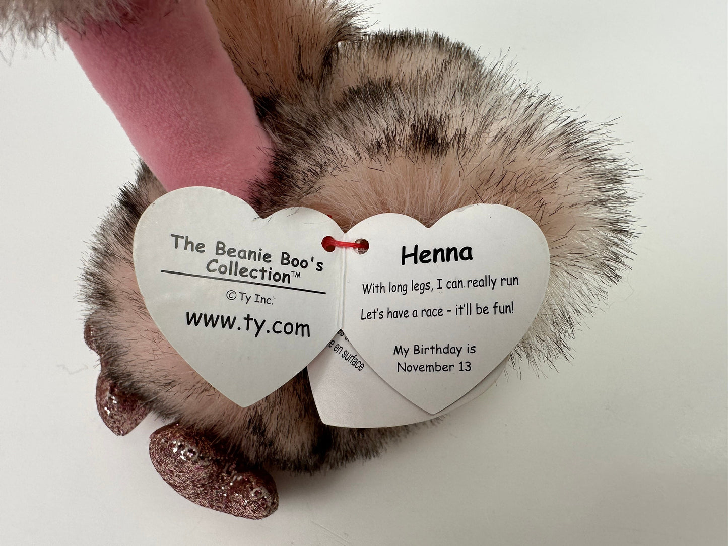 Ty Beanie Boo “Henna” the Pink Ostrich (6 inch)