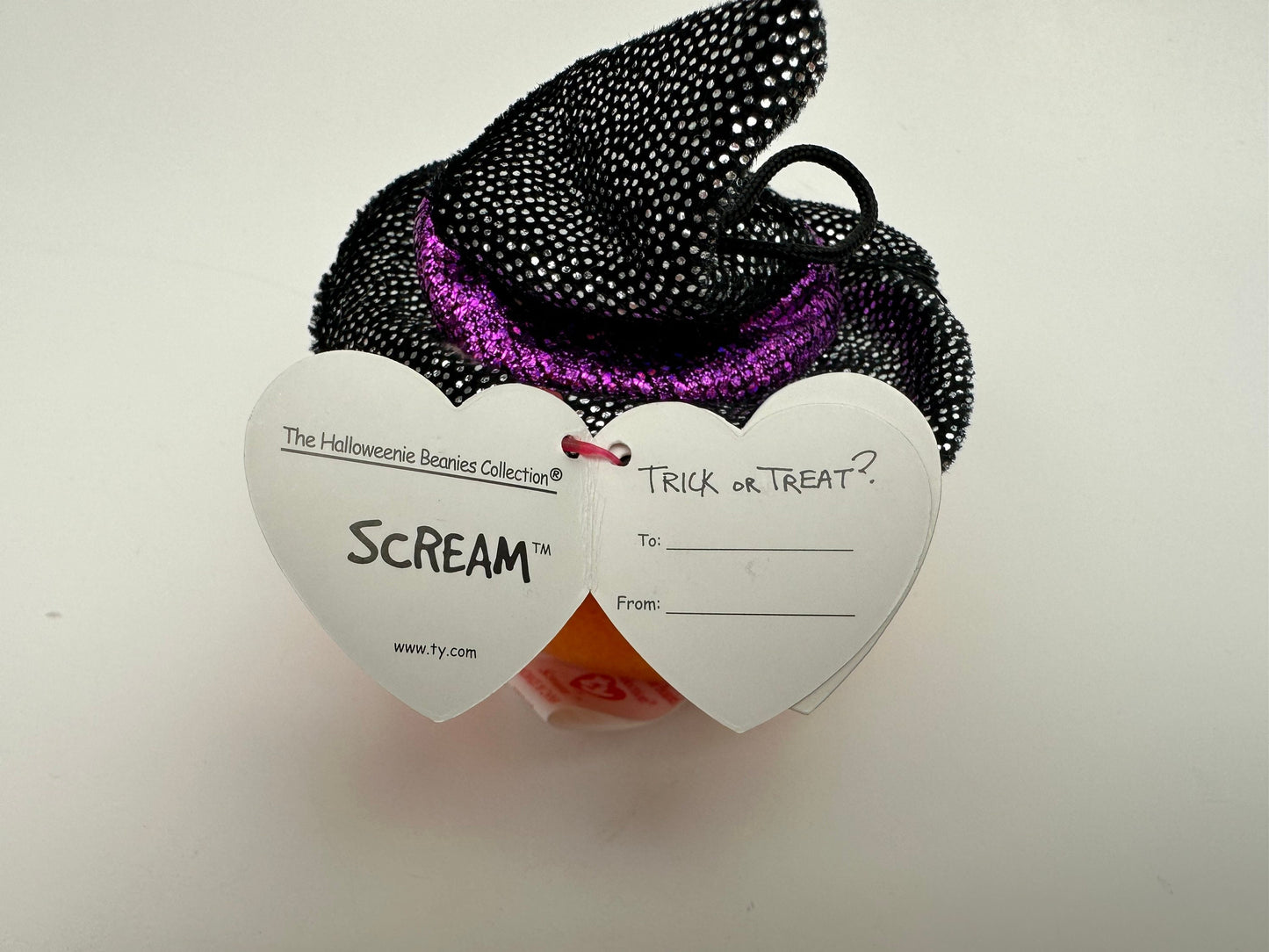 Ty Halloweenie Beanie “Scream” the Halloween Pumpkin - Teenie Beanie! (3 inch)