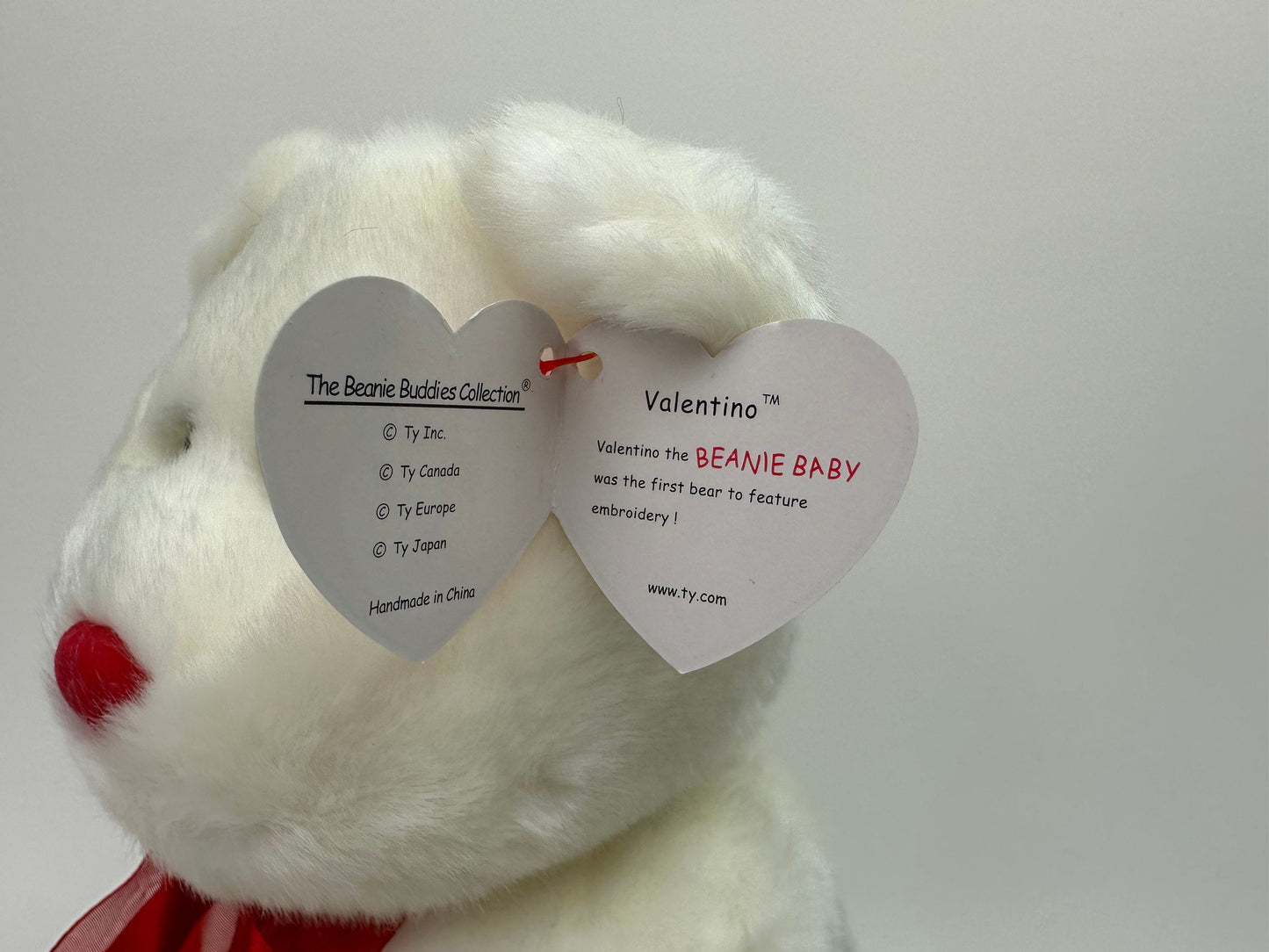 Ty Valentine’s Day Beanie Buddy “Valentino” The White Bear (13.5 inch)