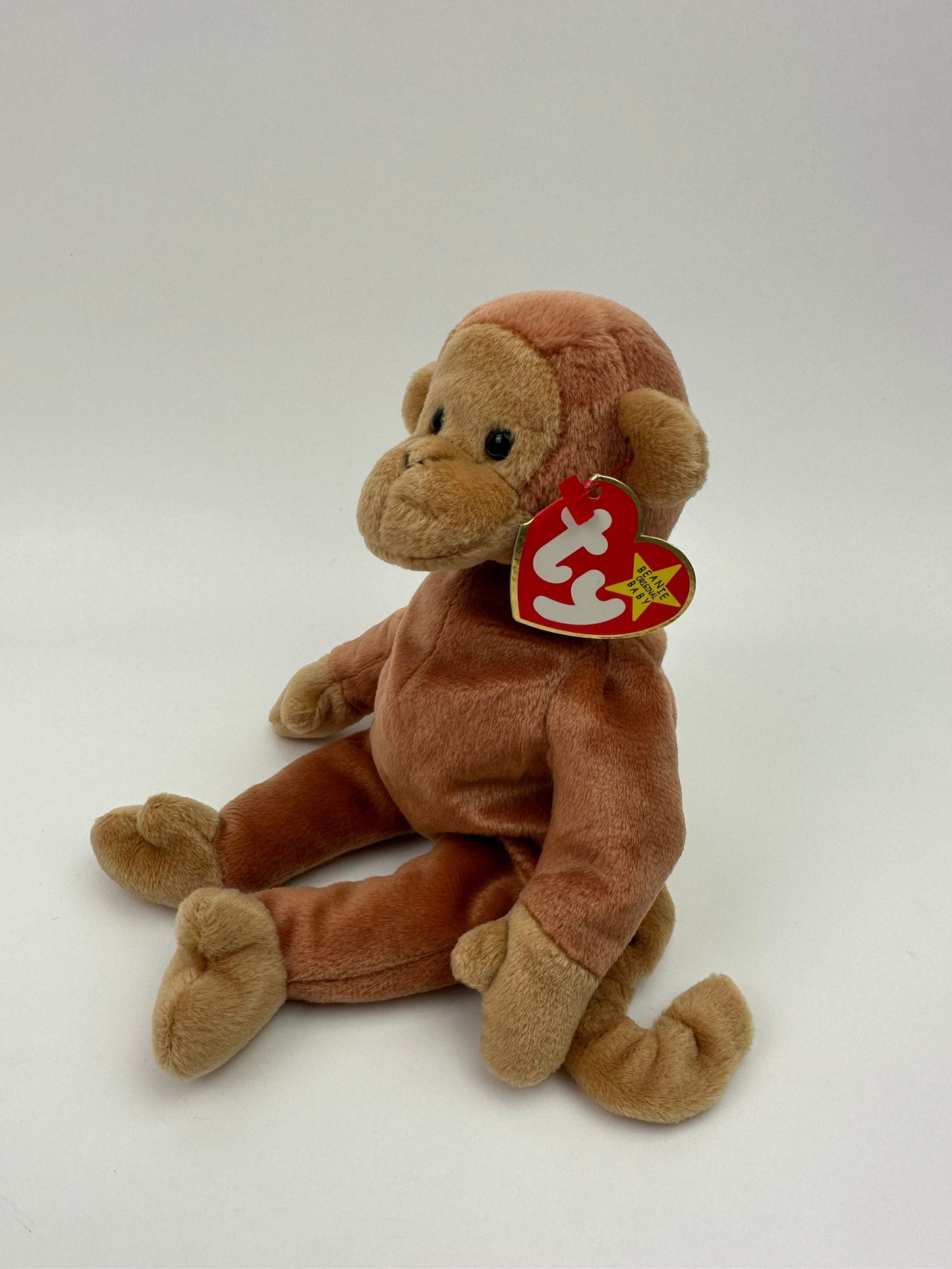 Ty Beanie Baby “Bongo” the Adorable Monkey with Tan Tail - Classic 90s Beanie (8.5 inch)