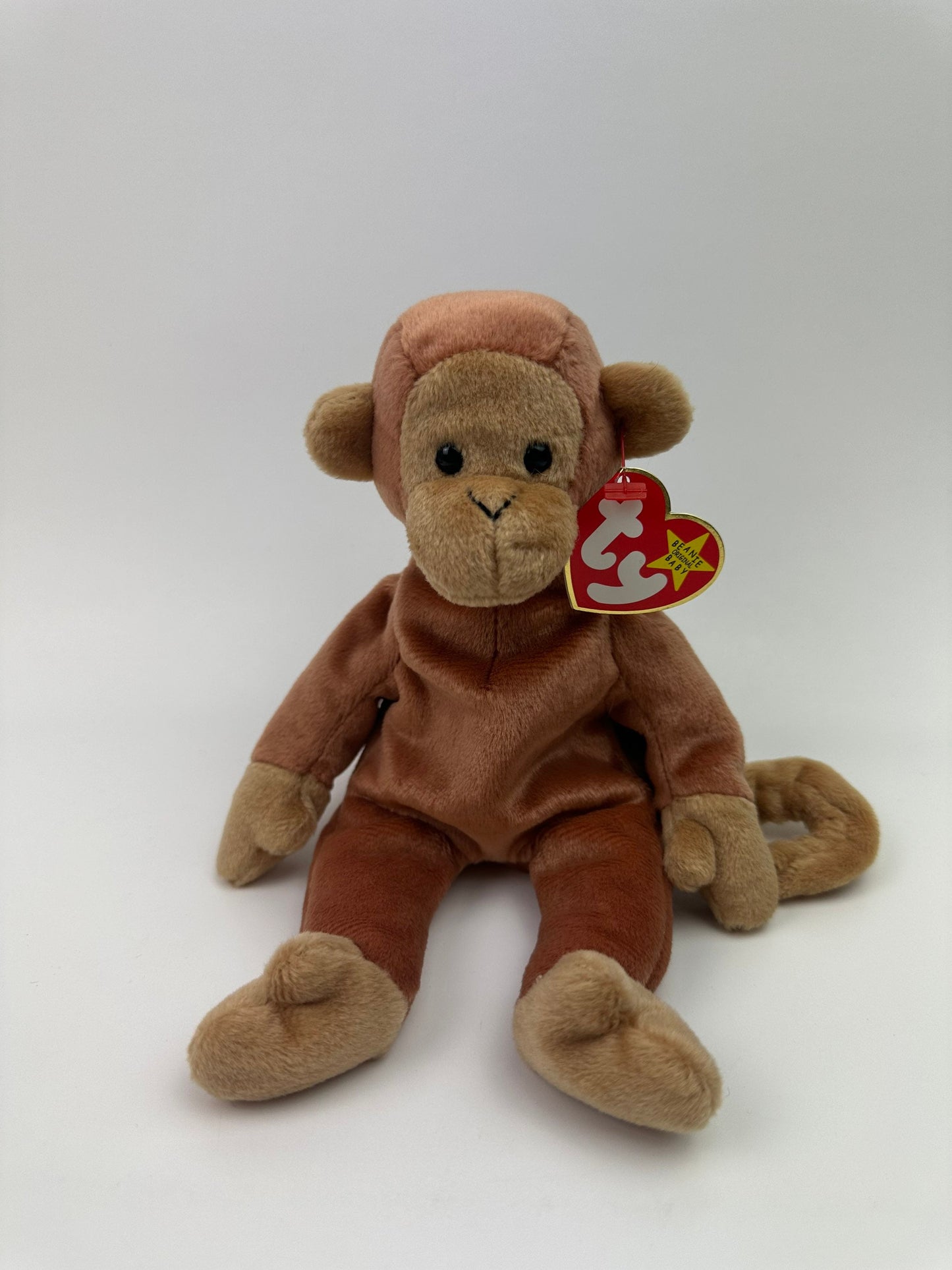 Ty Beanie Baby “Bongo” the Adorable Monkey with Tan Tail - Classic 90s Beanie (8.5 inch)