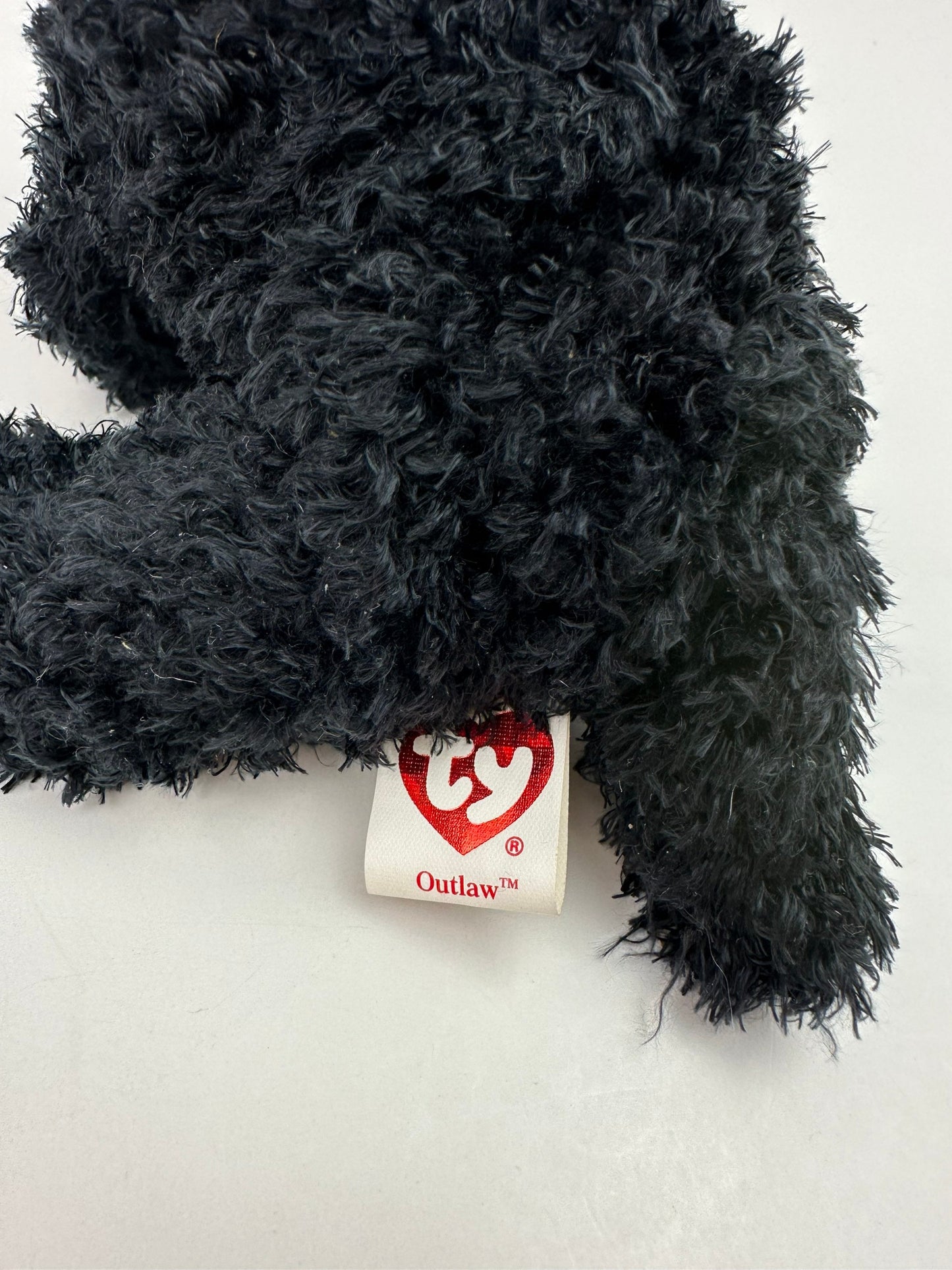 Ty Beanie Baby “Outlaw” the Black Curly Hair Dog! *Rare* (5.5 inch)