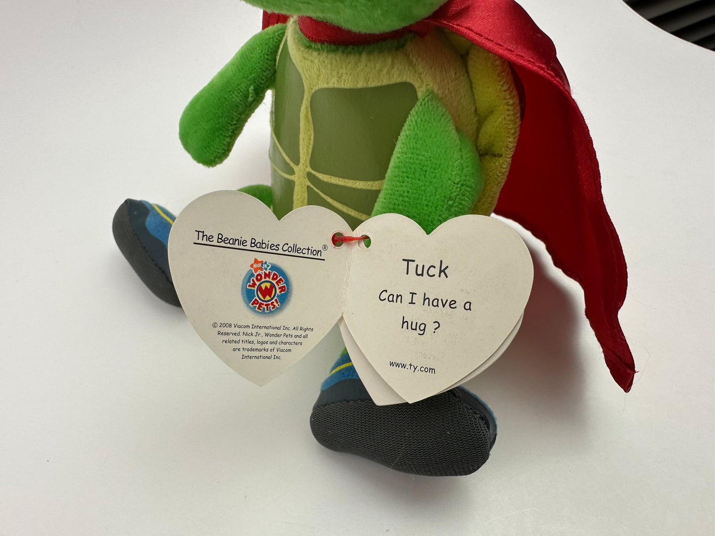 Ty Beanie Baby “Tuck” the Turtle wearing a red cape - Wonder Pets (5 inch)