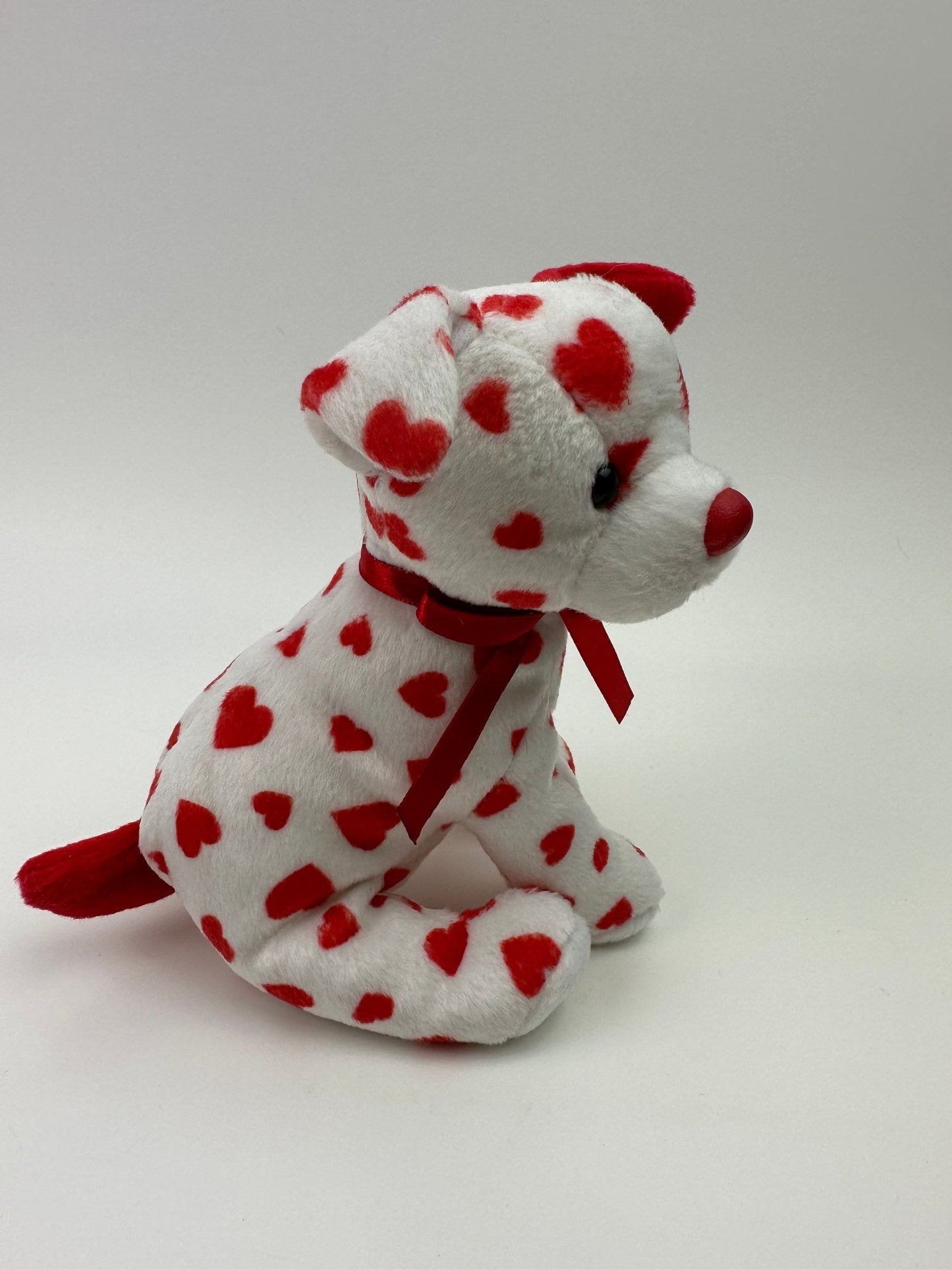 Ty Beanie Baby “Hearts” the White and Red Valentines Day Love Dog Covered in Hearts - Walgreen’s Exclusive *Rare! (6 inch)