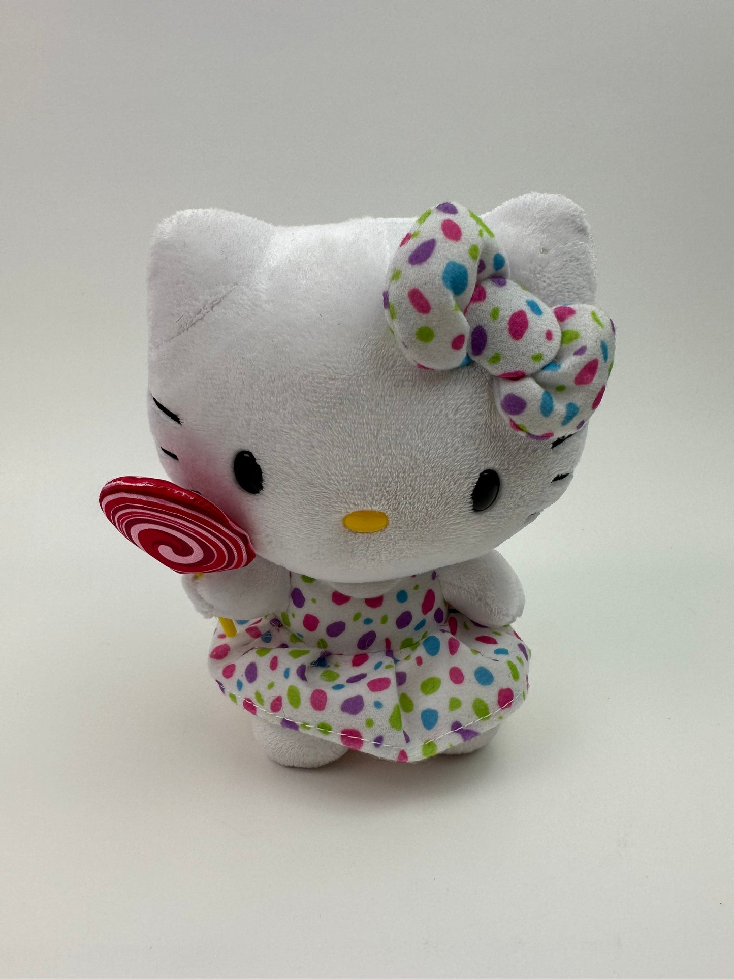 Ty Beanie Baby Vintage “Hello Kitty” the Hello Kitty Plush Holding Lollipop - No Hang Tag (5.5 inch)