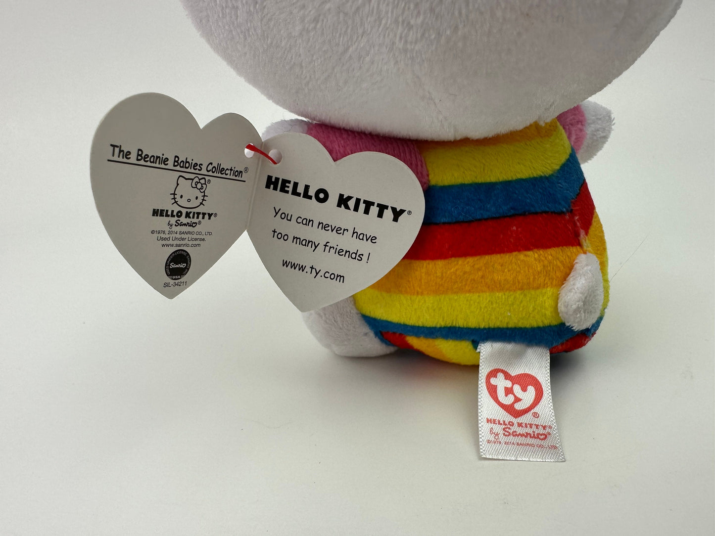 Ty Beanie Baby Vintage “Hello Kitty” the Striped Hello Kitty Plush with Butterfly (5.5 inch)