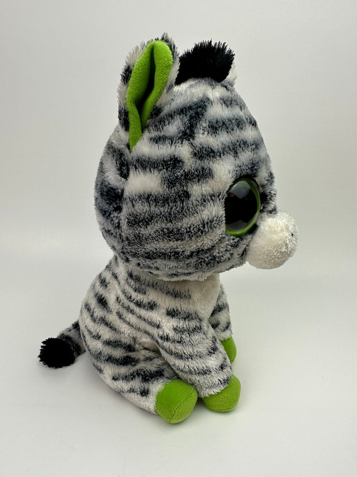 Ty Beanie Boo “Zig-Zag” the Cute Zebra - Purple Tag - Scuffs on Eyes (9 inch)