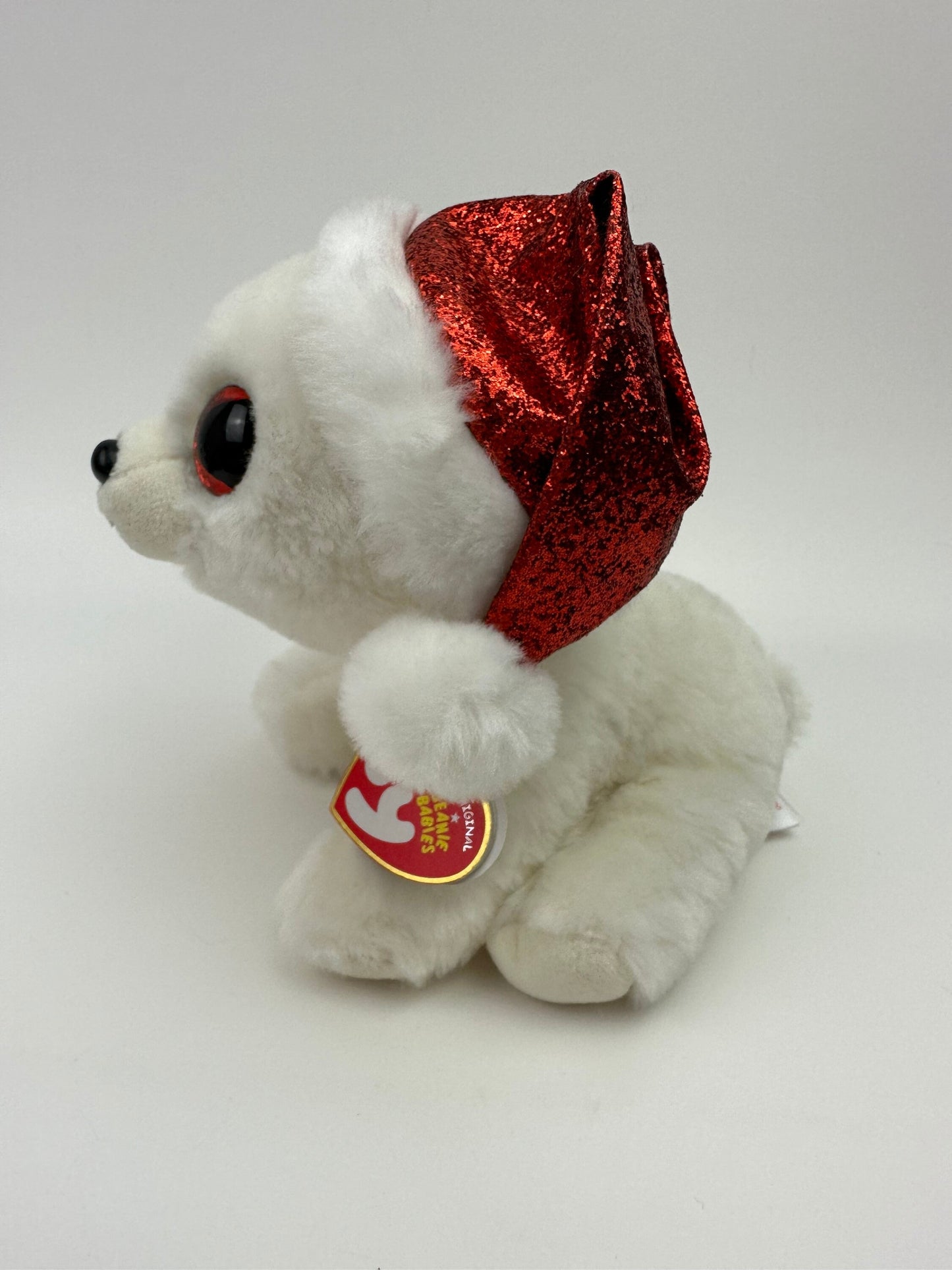 Ty Beanie Boo “Oslo” the Polar Bear Wearing Santa Hat (6 inch) Vintage Beanies