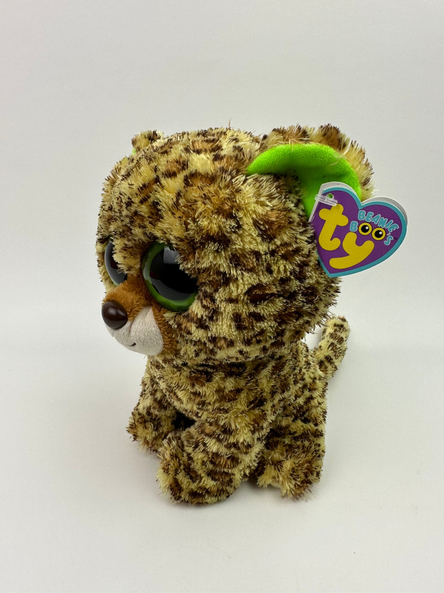 Ty Beanie Boo “Speckles” the Leopard, Original Purple Tag (9 inch)