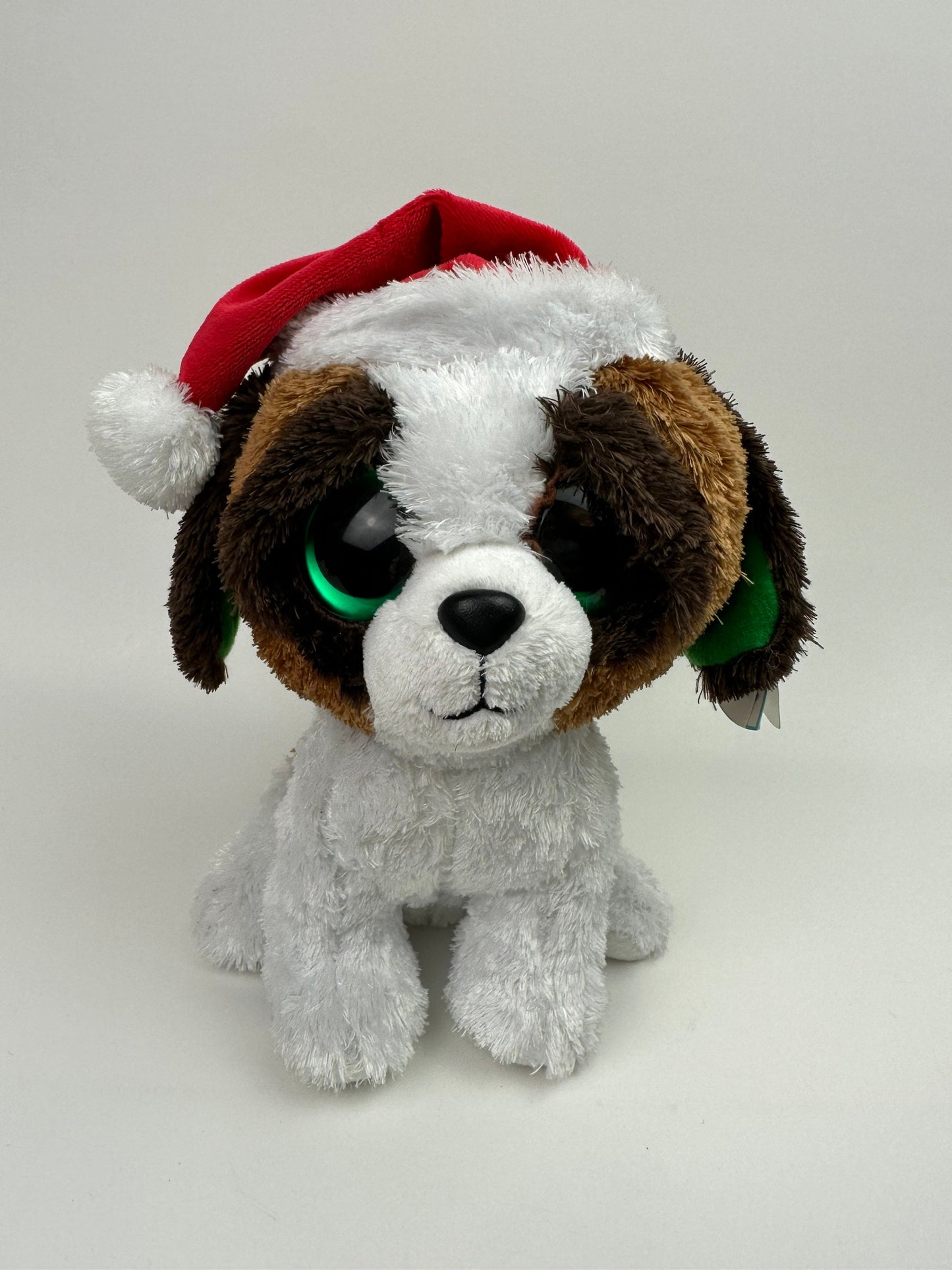 TY Beanie Boo “Presents” the Dog Plush with Santa Hat, Purple Tag RARE (9 inch)