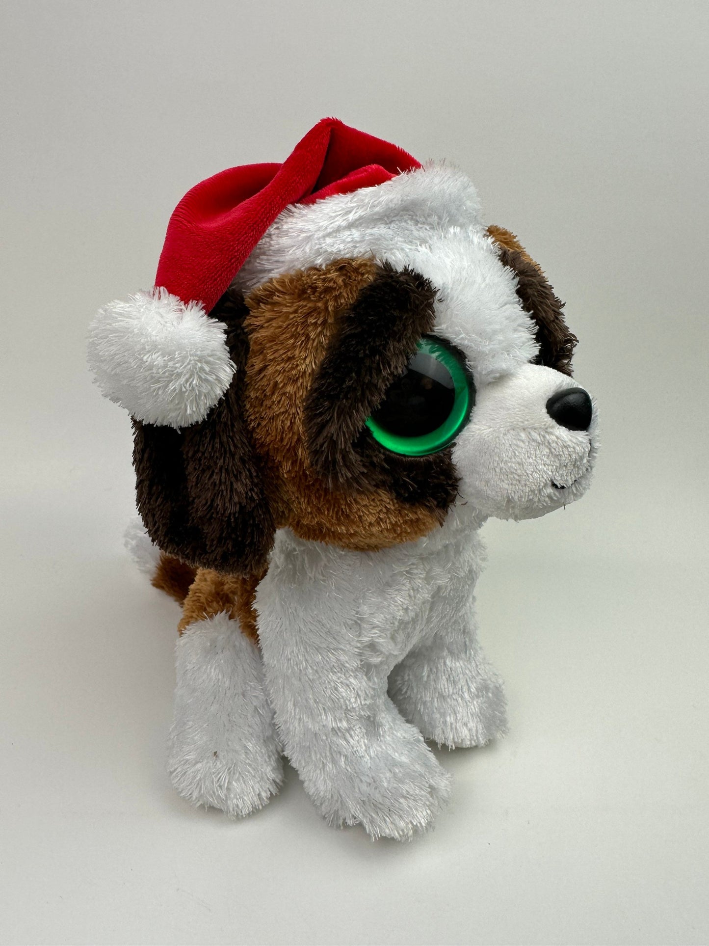 TY Beanie Boo “Presents” the Dog Plush with Santa Hat, Purple Tag RARE (9 inch)