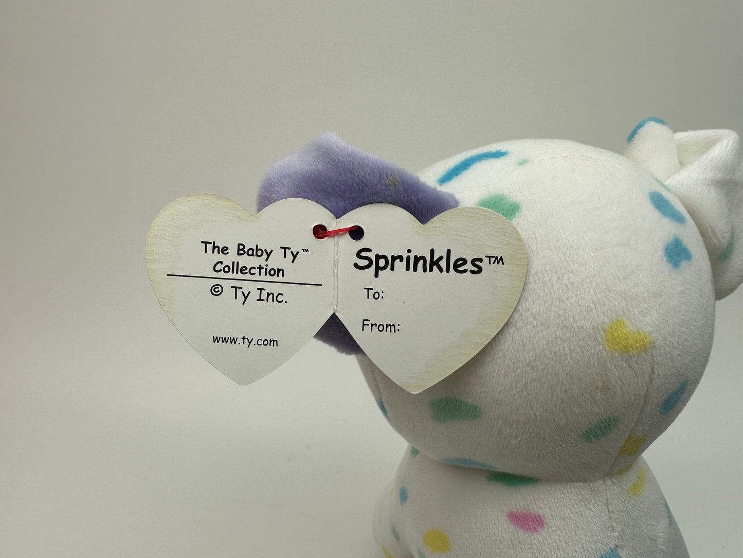 Ty Baby Collection “Sprinkles” the Confetti Dog - Love to Baby *Rare*  (Smaller 6 inch)