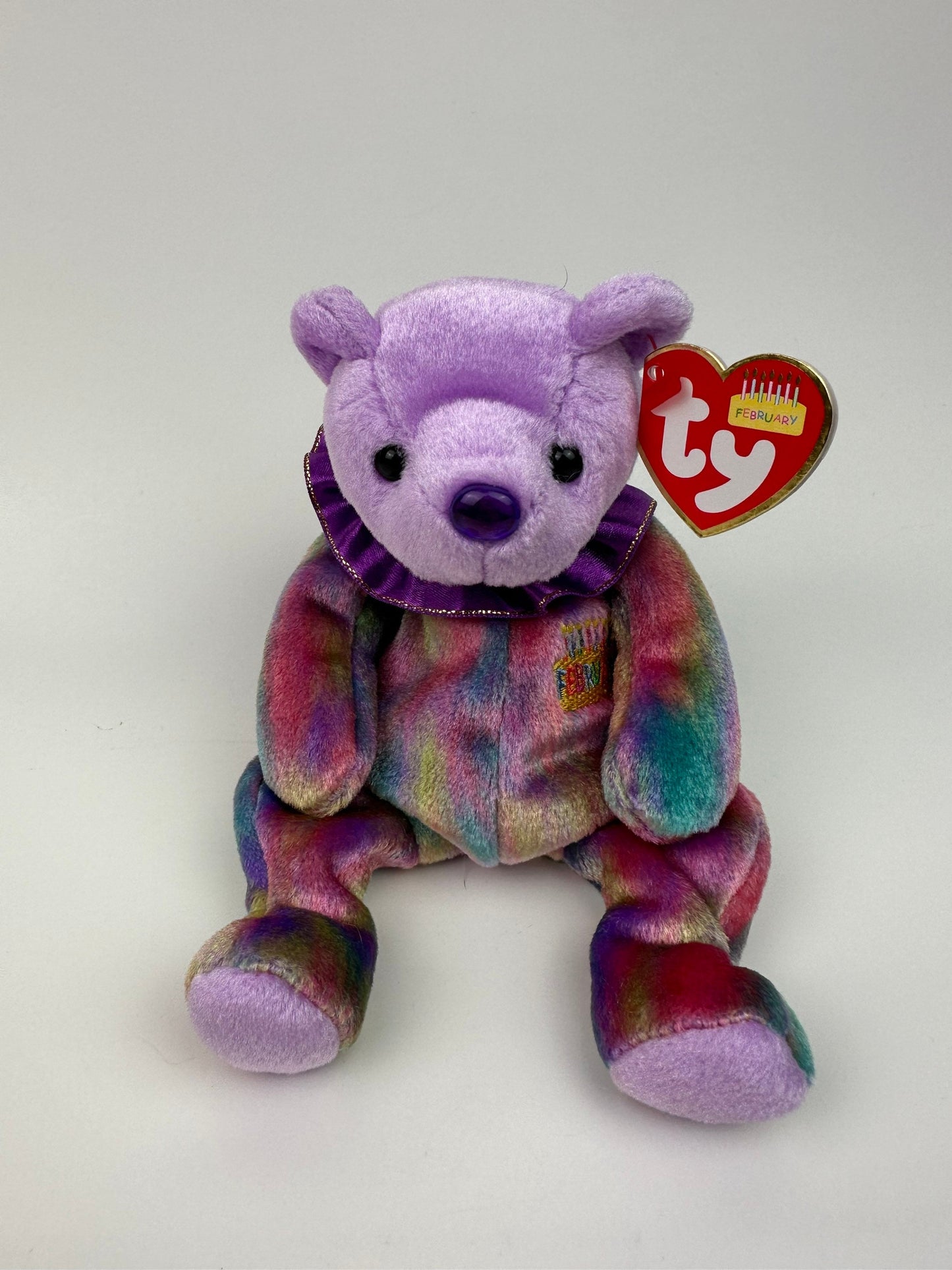 Ty Beanie Baby February the Birthday Bear - Amethyst Birthstone Bear (7 inch)