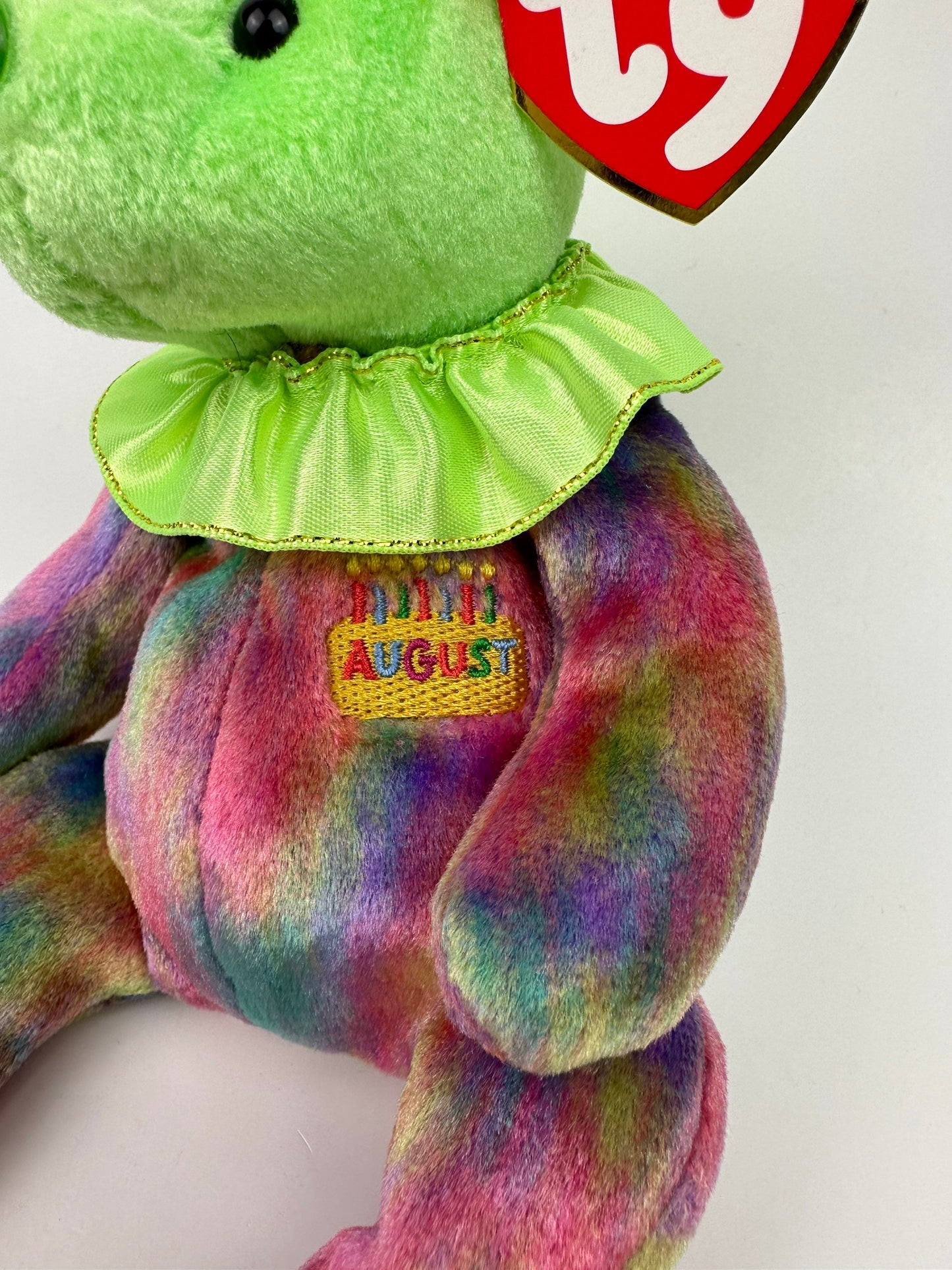 Ty Beanie Baby August the Birthday Bear - Peridot Birthstone Bear (7 inch)