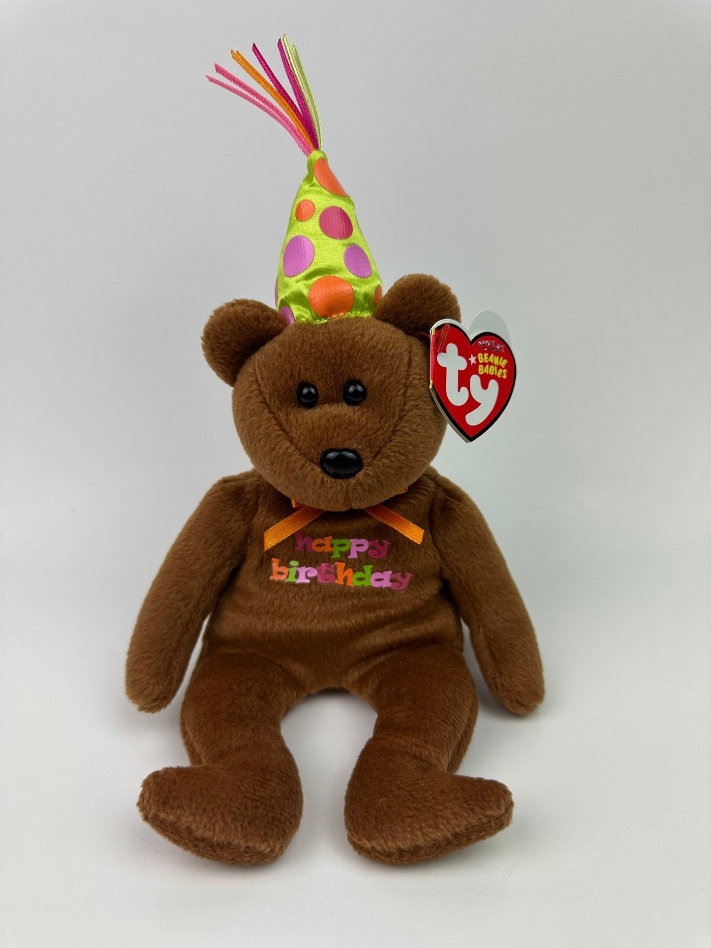 Ty Beanie Baby “Happy Birthday” Bears wearing Party Hat! (9 inch)