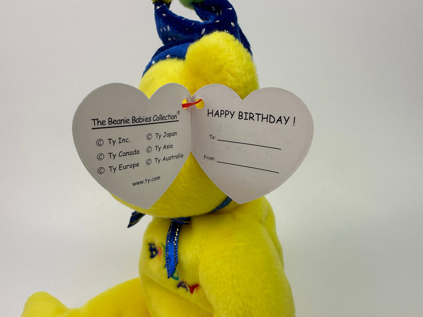 Ty Beanie Baby “Happy Birthday” the Yellow Birthday Bear! (9 inch)