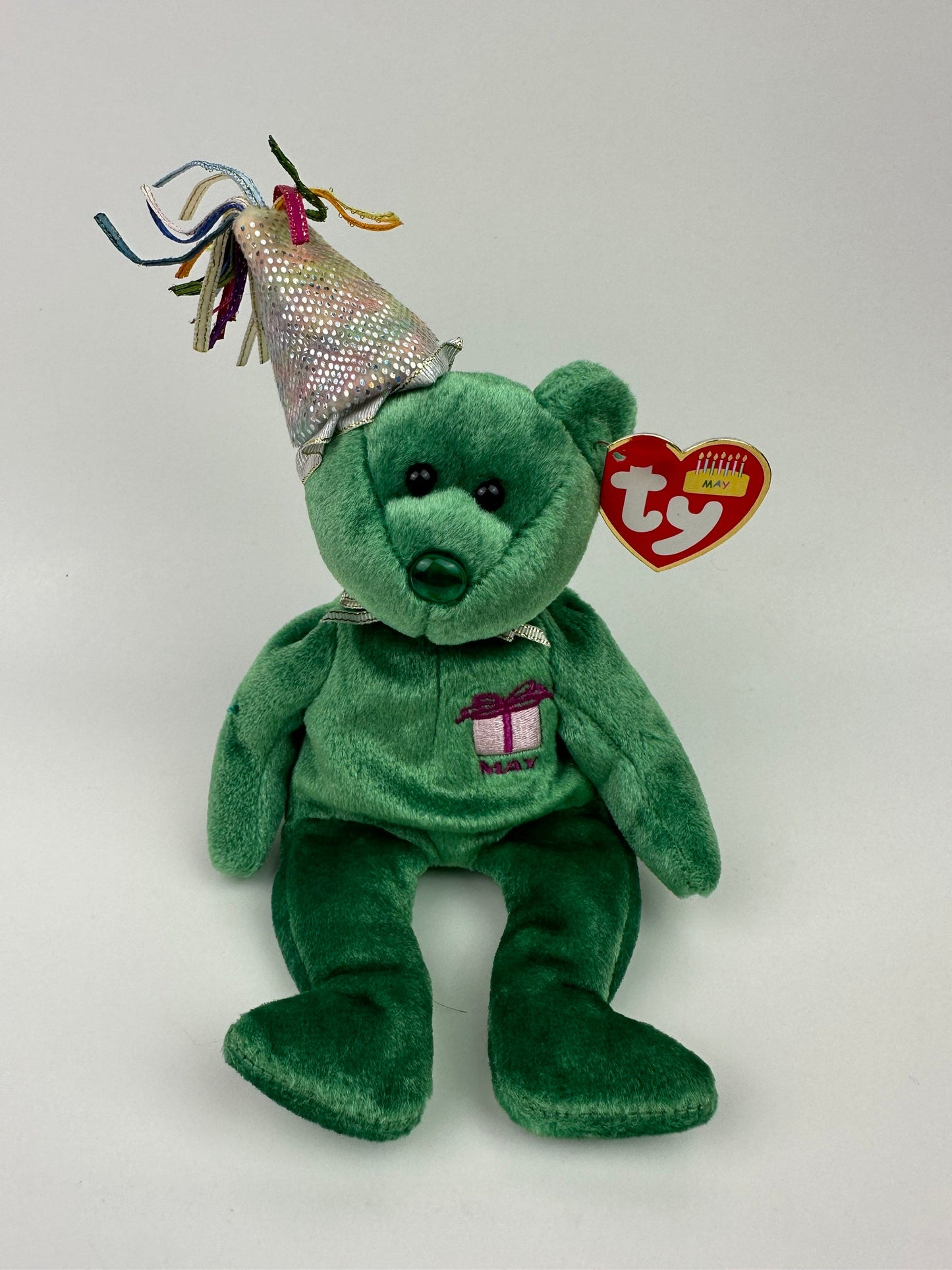 Ty Beanie Baby “Happy Birthday” the May Birthday Bear Wearing a Party Hat! (8.5 inch)