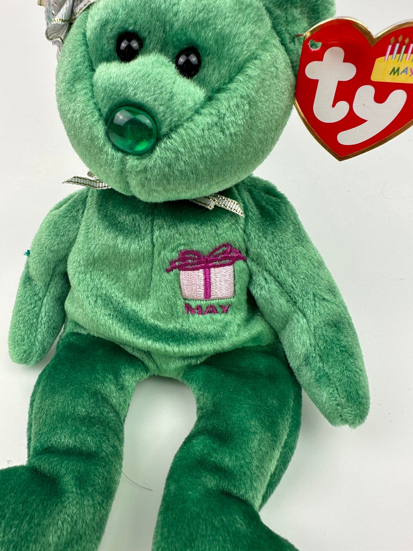 Ty Beanie Baby “Happy Birthday” the May Birthday Bear Wearing a Party Hat! (8.5 inch)