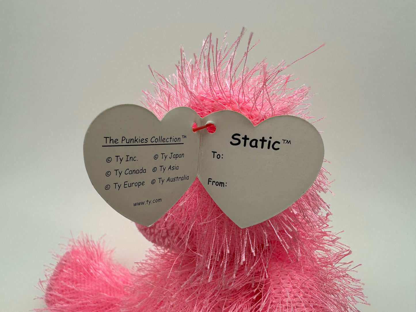 Ty Punkies Collection “Static” the Pink Bear (7 inch)