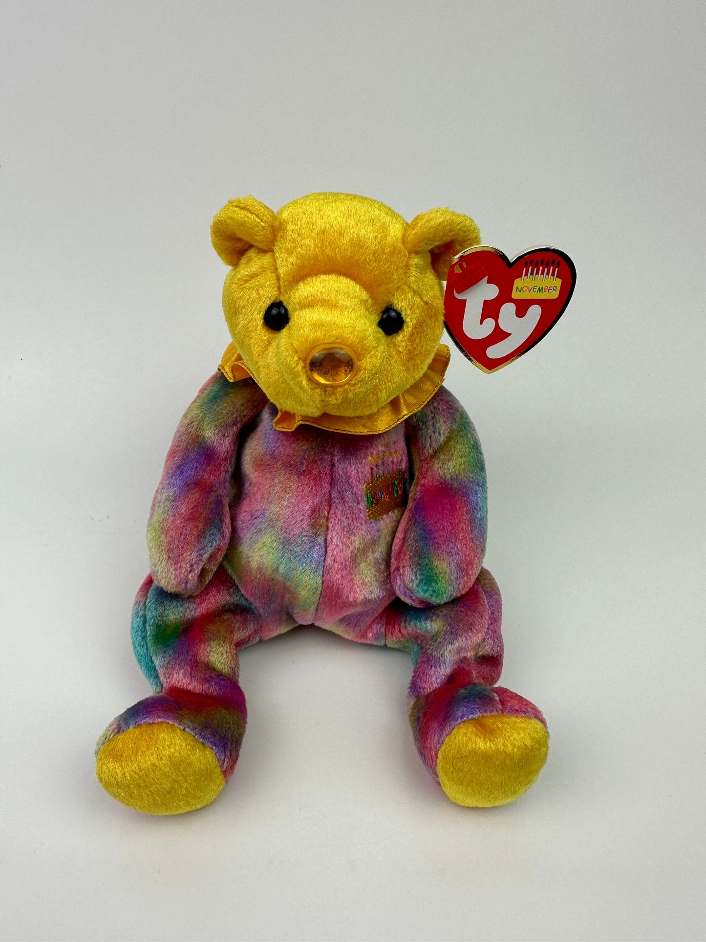 Ty Beanie Baby November the Birthday Bear - Topaz Birthstone Bear (7 inch)