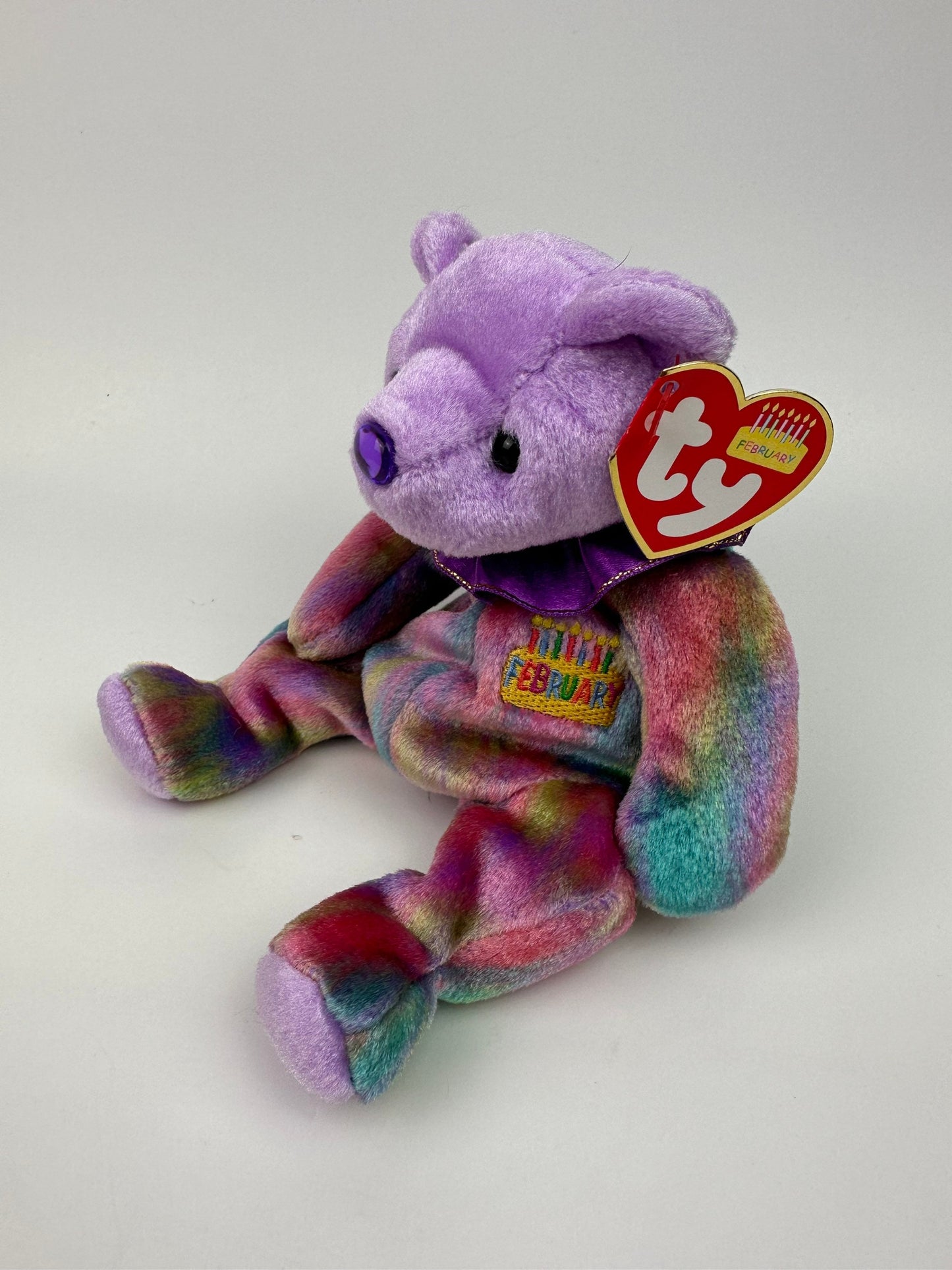 Ty Beanie Baby February the Birthday Bear - Amethyst Birthstone Bear (7 inch)