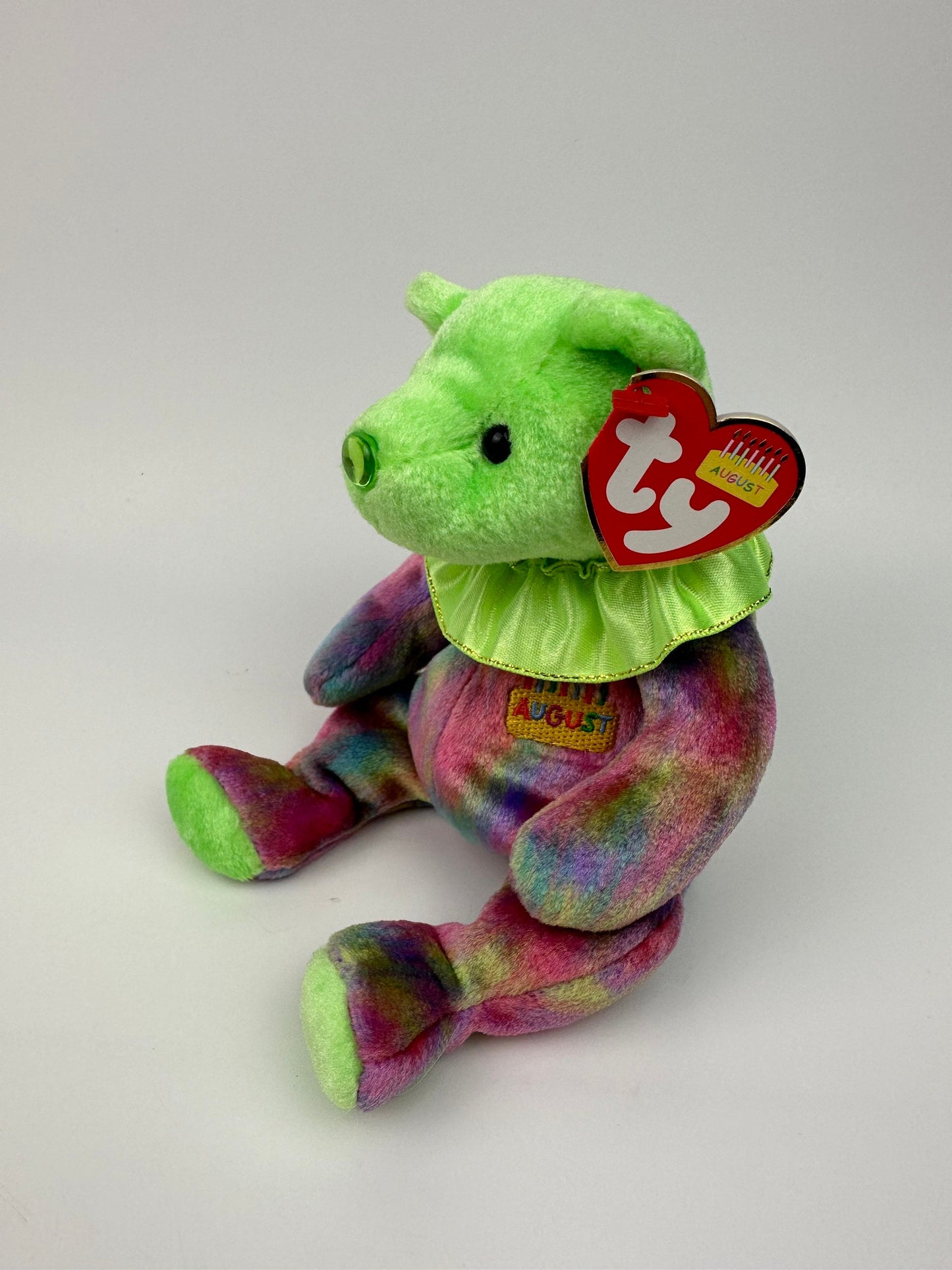 Ty Beanie Baby August the Birthday Bear - Peridot Birthstone Bear (7 inch)