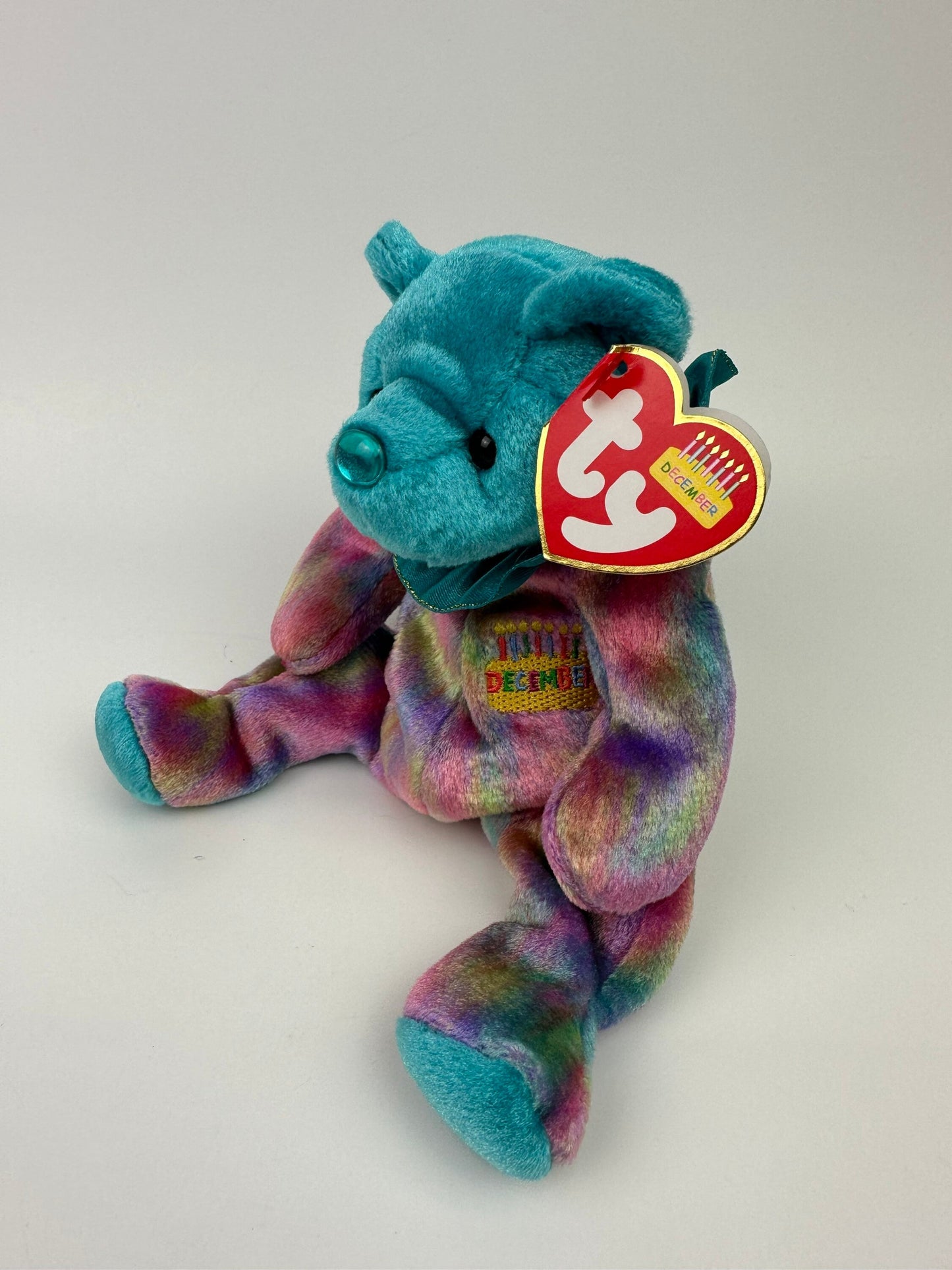 Ty Beanie Baby December the Birthday Bear - Turquoise Birthstone Bear (7 inch)