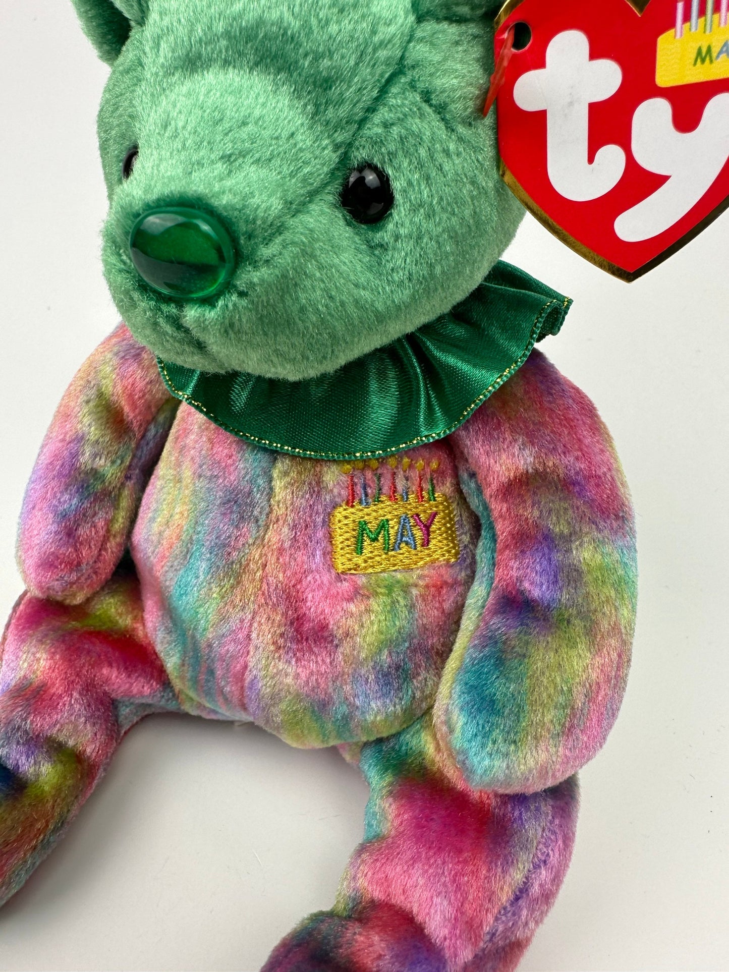 Ty Beanie Baby May the Birthday Bear - Emerald Birthstone Bear (7 inch)