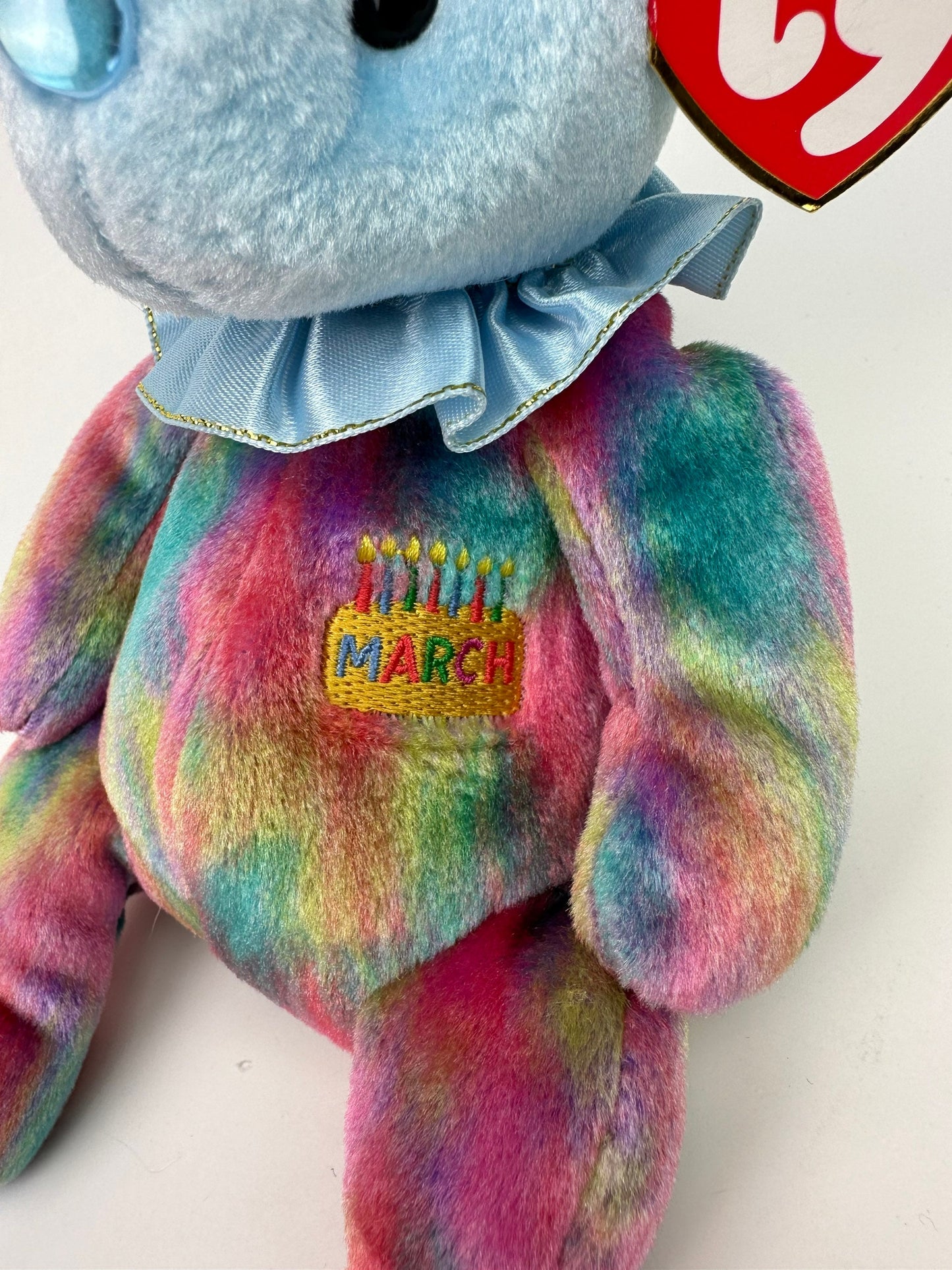 Ty Beanie Baby March the Birthday Bear - Aquamarine Birthstone Bear (7 inch)