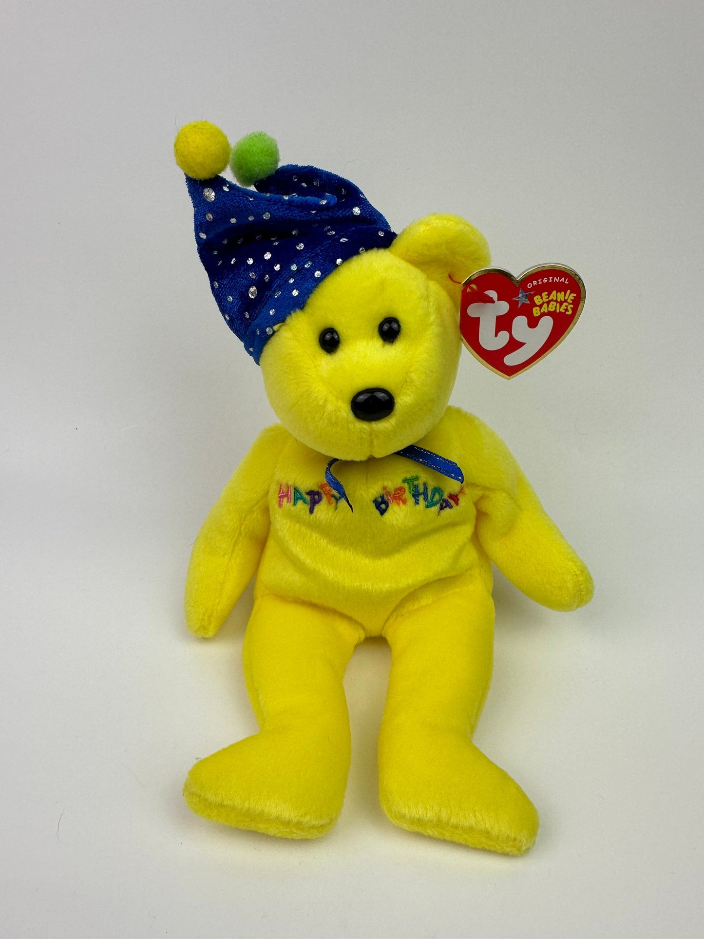 Ty Beanie Baby “Happy Birthday” the Yellow Birthday Bear! (9 inch)