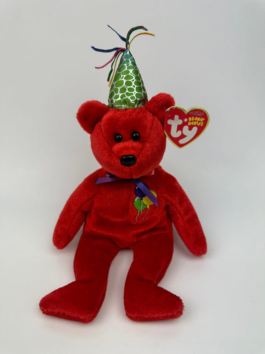 Ty Beanie Baby “Happy Birthday” the Red Party Hat Bear! (8.5 inch)