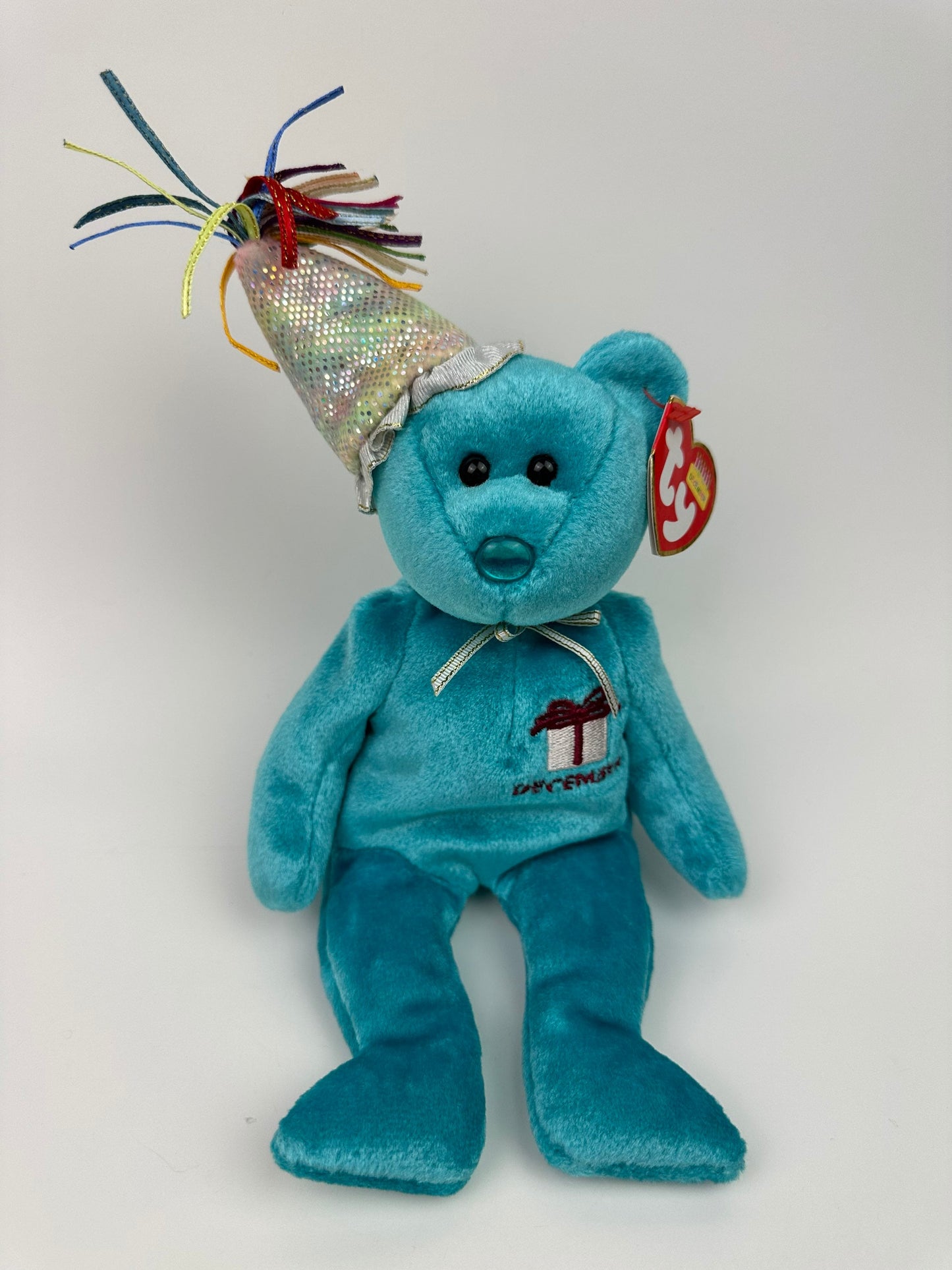 Ty Beanie Baby “Happy Birthday” the December Birthday Bear Wearing a Party Hat! (8.5 inch)