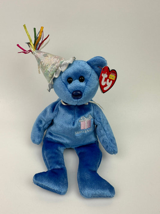 Ty Beanie Baby “Happy Birthday” the September Birthday Bear Wearing a Party Hat! (8.5 inch)