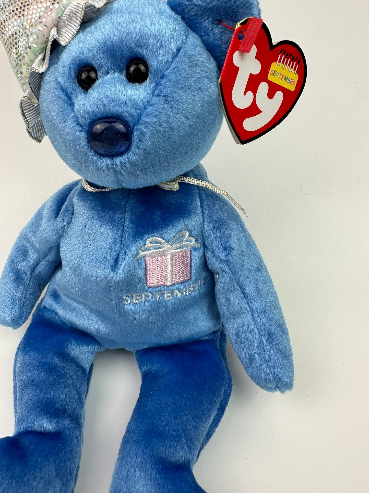 Ty Beanie Baby “Happy Birthday” the September Birthday Bear Wearing a Party Hat! (8.5 inch)