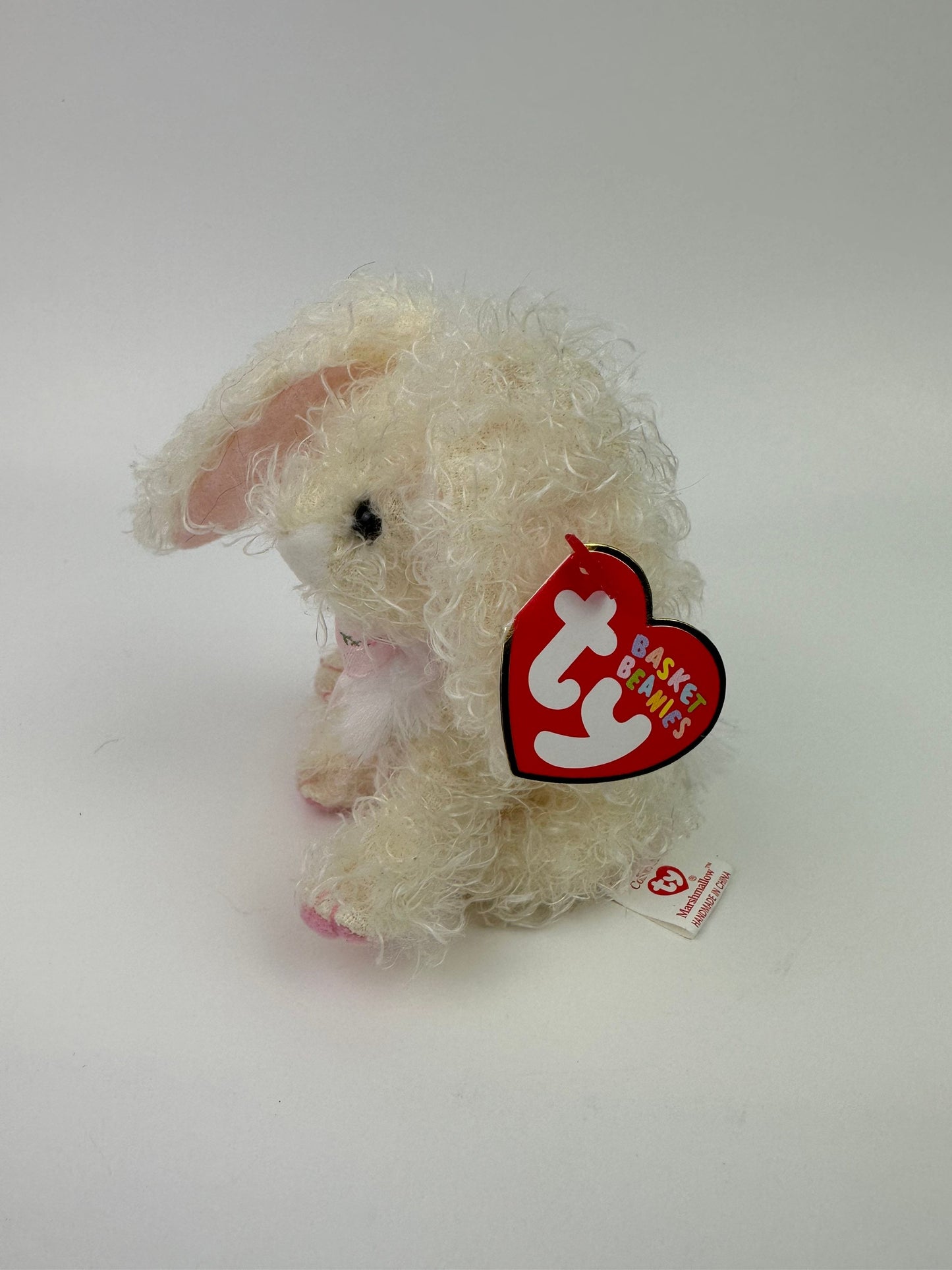 Ty Basket Beanie “Marshmallow” the Bunny Rabbit! *Small Basket Beanie* (4 inch)