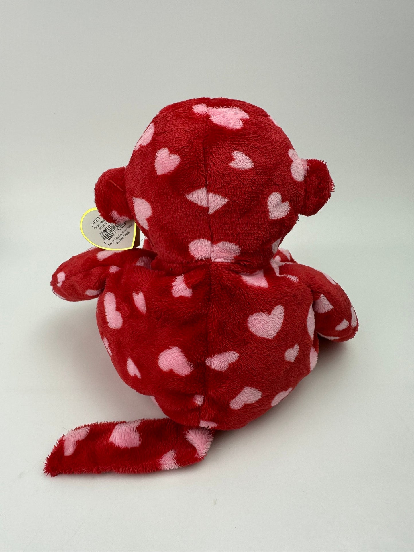 Ty Pluffies Collection “Harts” the Red Monkey Covered in Hearts! *Rare* (10 inch)