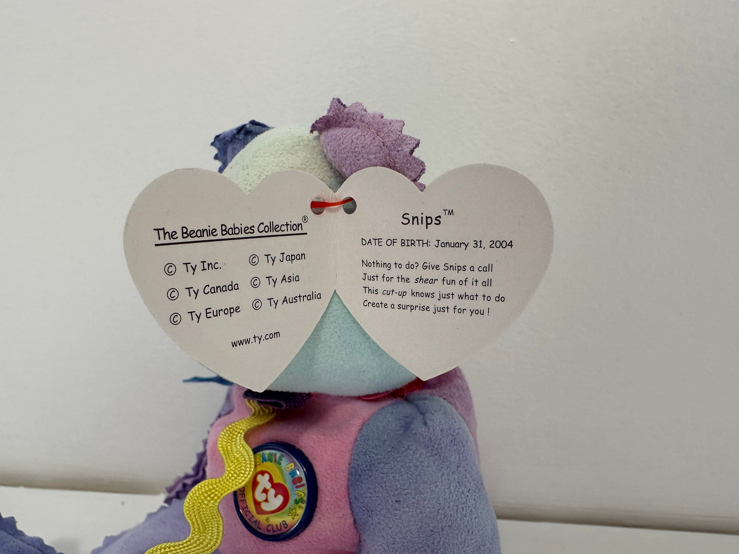 Ty Beanie Baby “Snips” the Bear *BBOC - Beanie Baby Official Club Exclusive - Colours Vary* (8.5 inch)