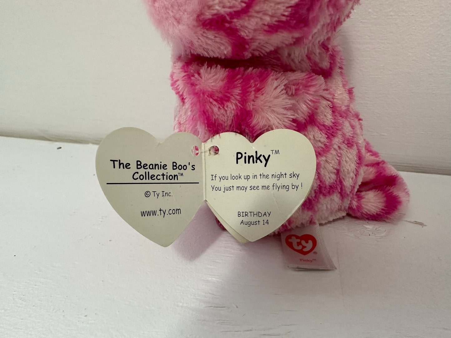 Ty Beanie Boo “Pinky” the Pink Owl with Glitter Eyes (6inch)