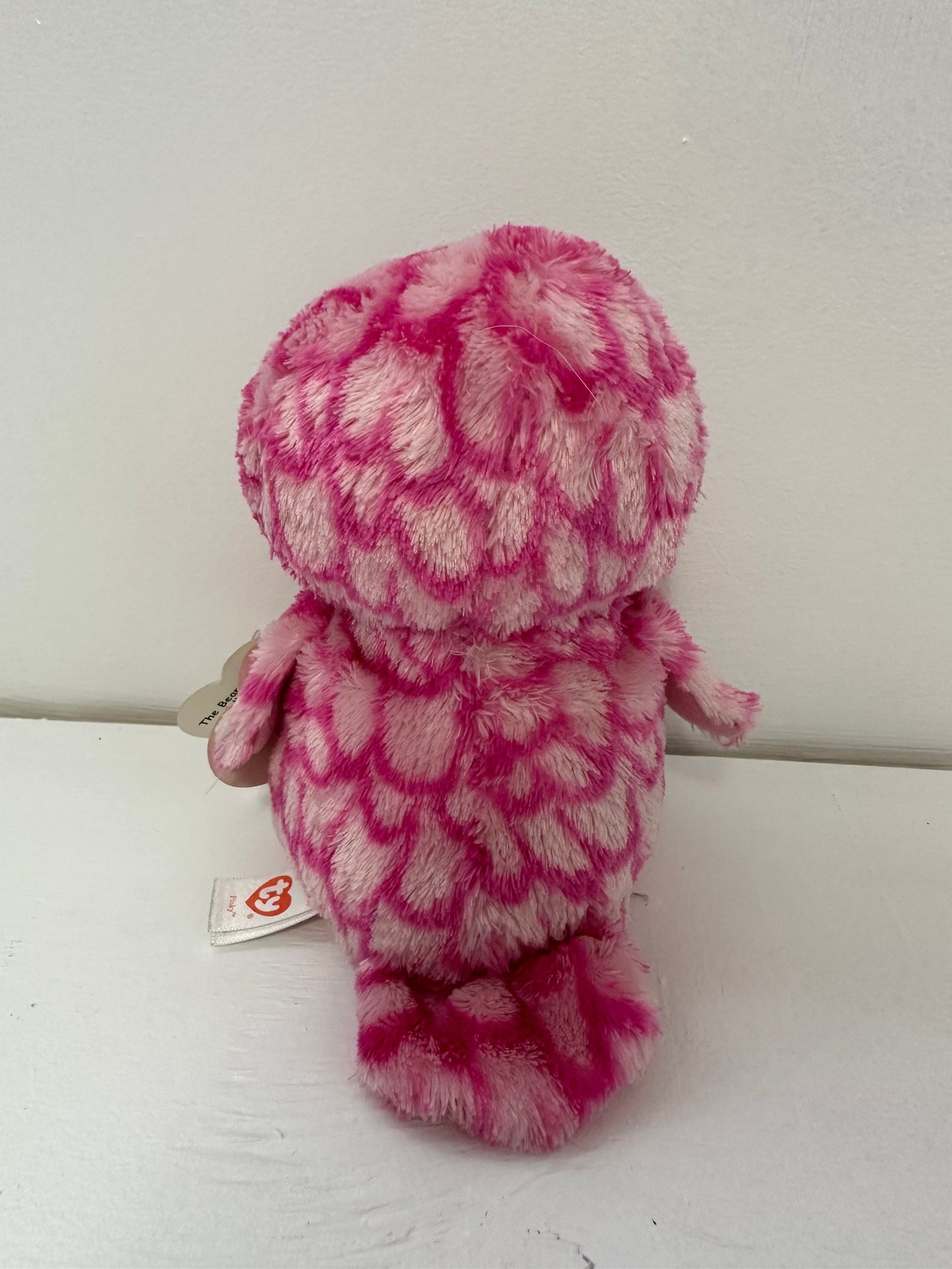 Ty Beanie Boo “Pinky” the Pink Owl with Glitter Eyes (6inch)