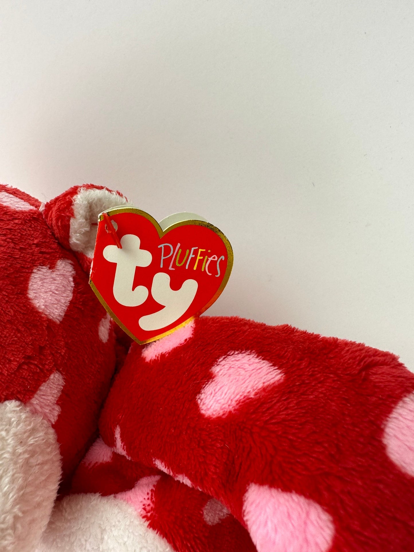 Ty Pluffies Collection “Harts” the Red Monkey Covered in Hearts! *Rare* (10 inch)