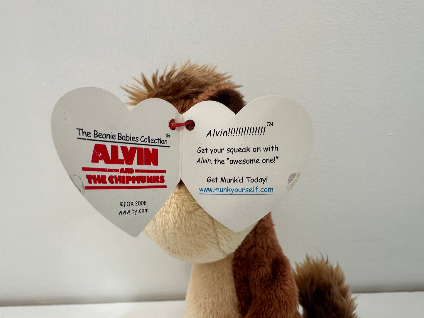 Ty Beanie Baby “Alvin” from Alvin and the Chipmunks DVD Exclusive - No Hoodie! (7 inch)