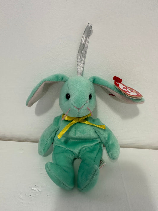 Ty Basket Beanie “Hippity” the Green Bunny Rabbit! *Small Basket Beanie* (4 inch)