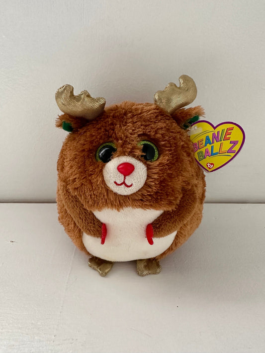 Ty Beanie Ballz “Mistletoe” the Reindeer Ball (5 inch)