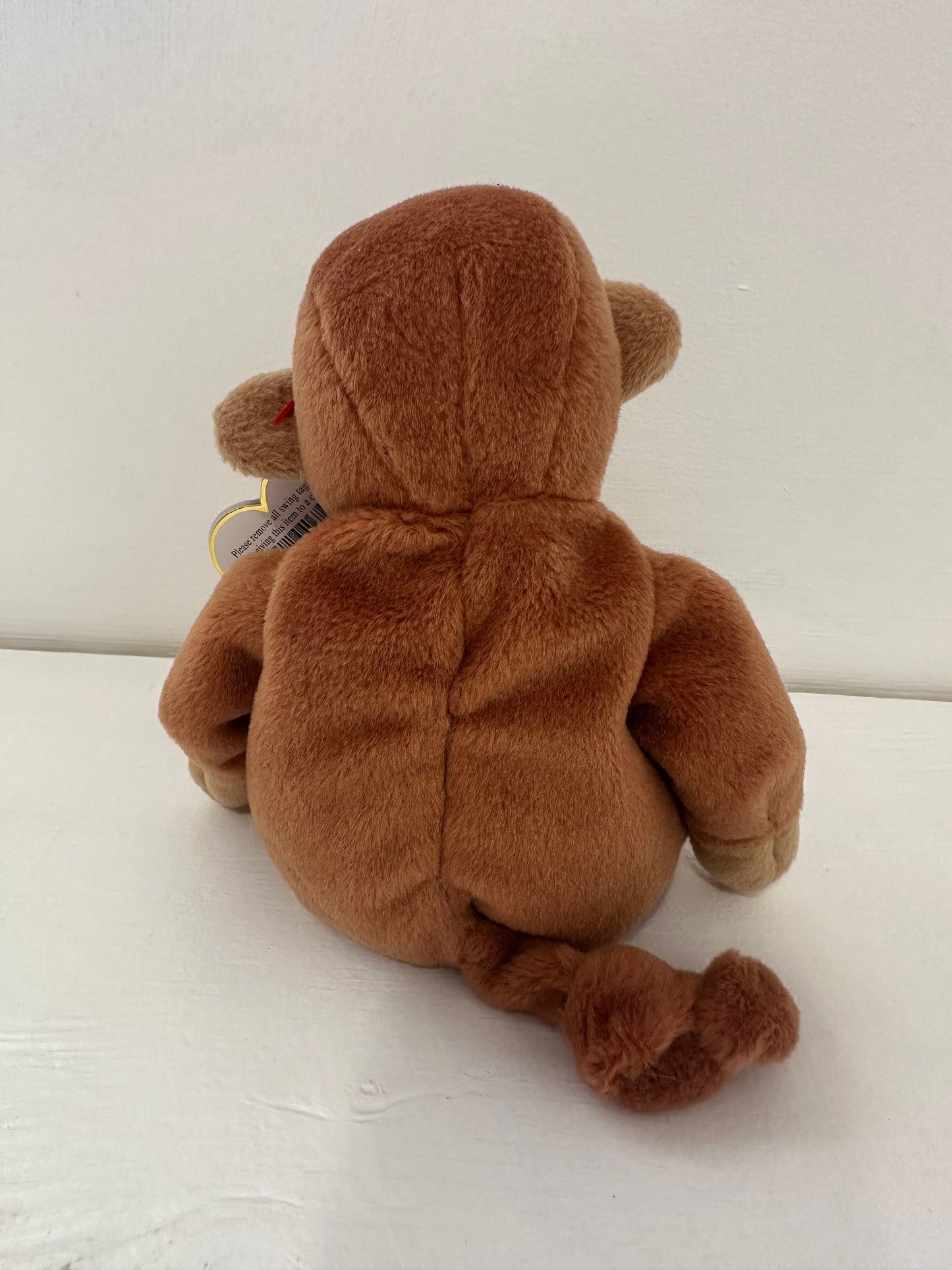 Ty Beanie Baby “Bongo” the Adorable Monkey with Rare Brown Tail - Classic 90s Beanie (8.5 inch)